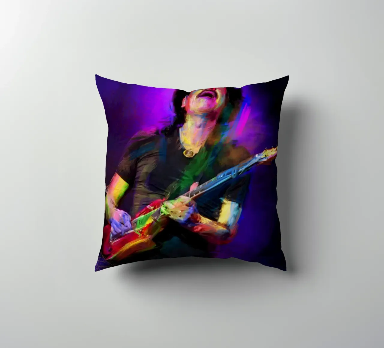 Carlos Santana abstract colorful pop art cuscino da Hantamrata