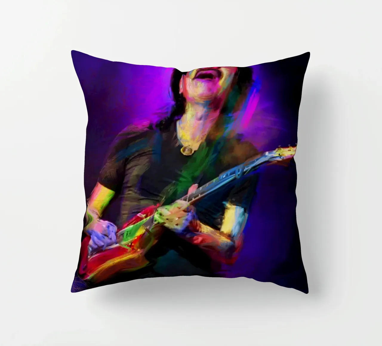 Carlos Santana abstract colorful pop art cuscino da Hantamrata