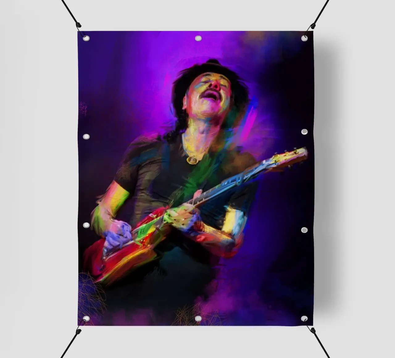 Carlos Santana abstract colorful pop art telo in pvc da Hantamrata