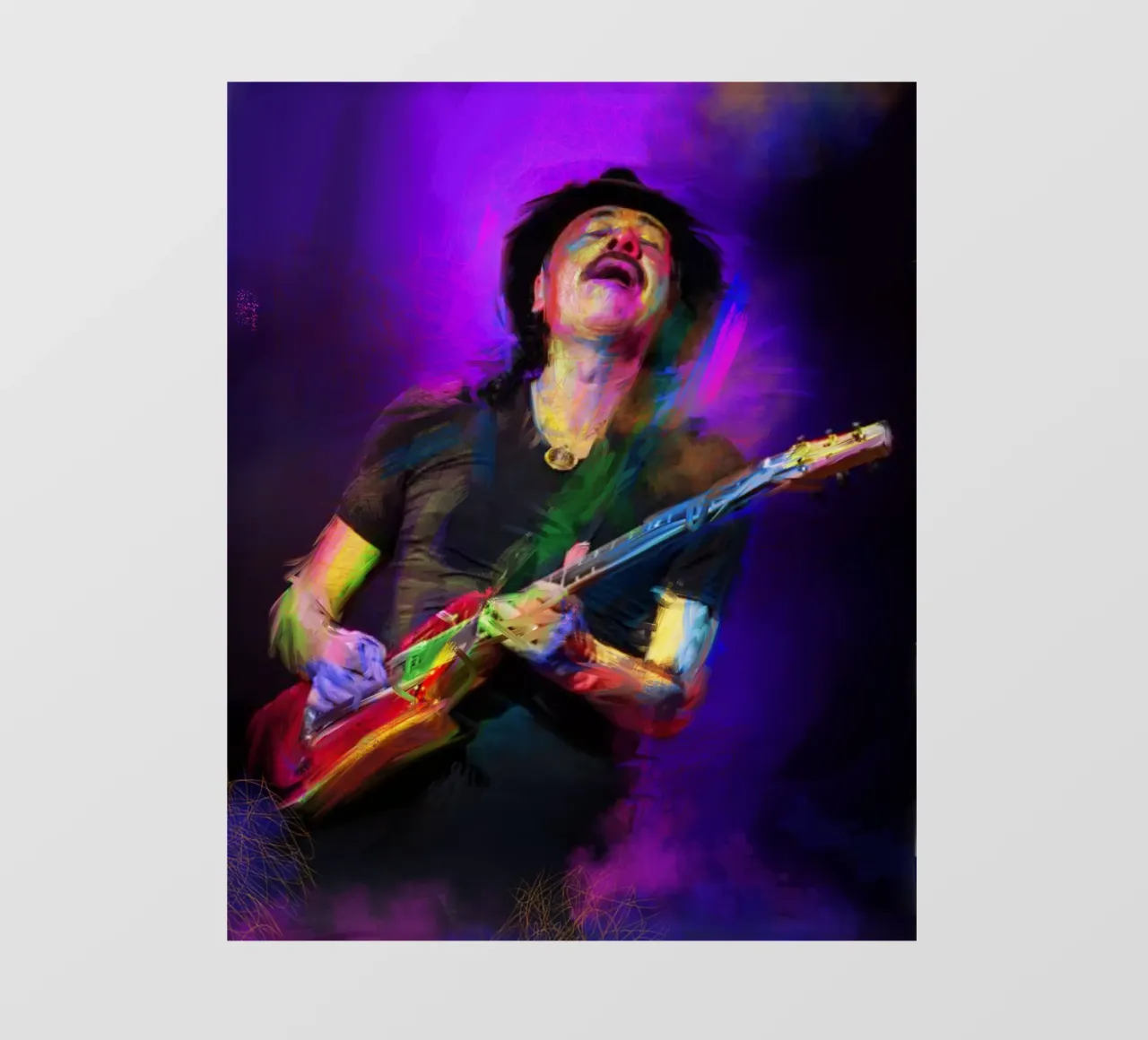 Carlos Santana abstract colorful pop art telo in pvc da Hantamrata