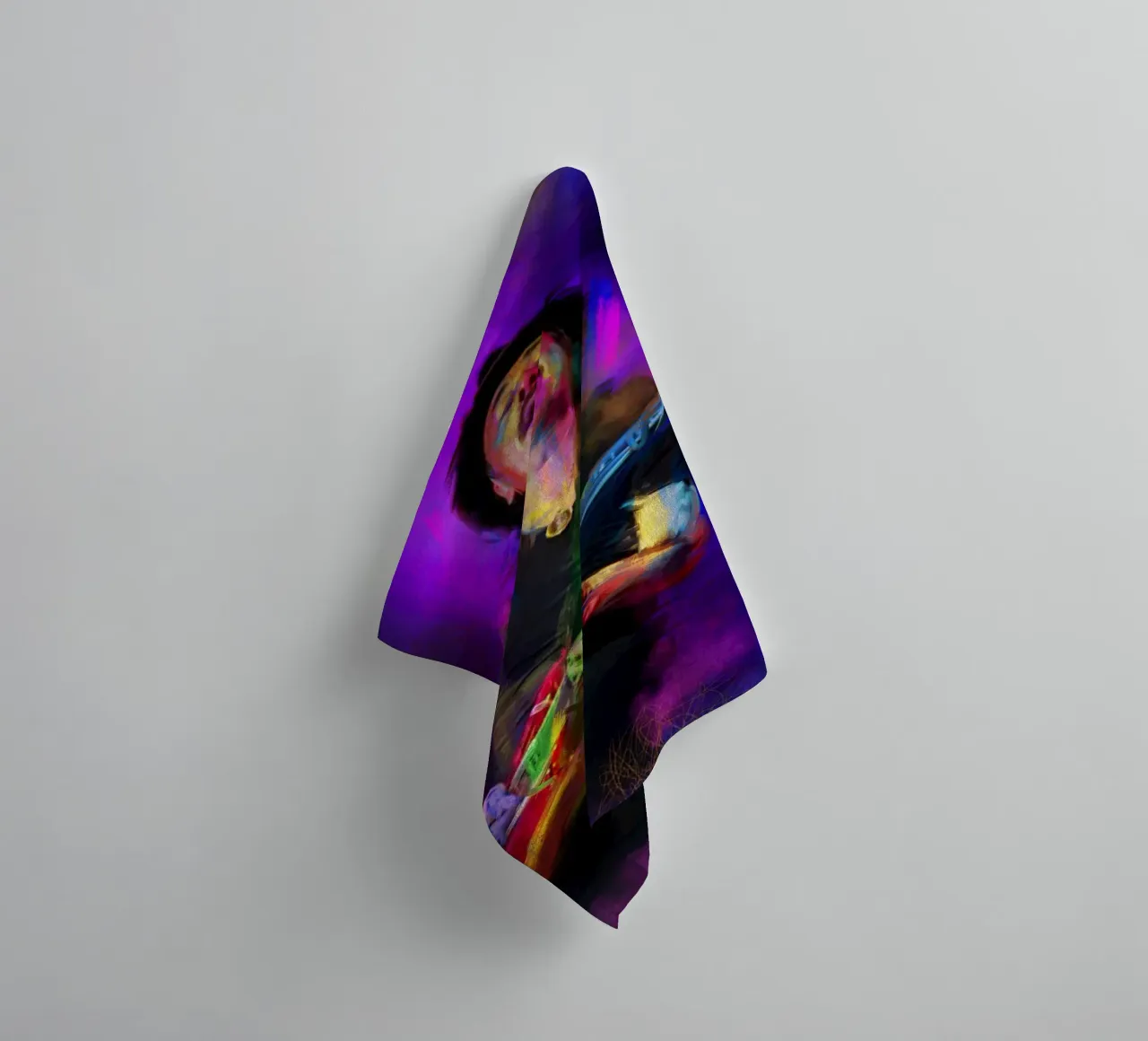 Carlos Santana abstract colorful pop art asciugamano da bagno da Hantamrata