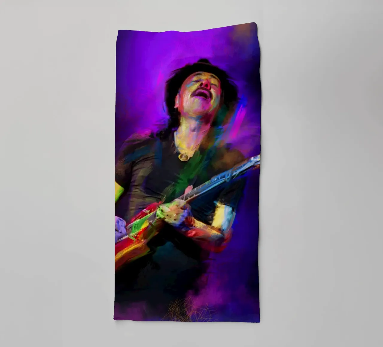 Carlos Santana abstract colorful pop art asciugamano da bagno da Hantamrata