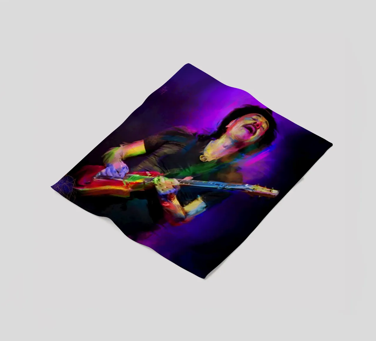 Carlos Santana abstract colorful pop art coperta in pile da Hantamrata