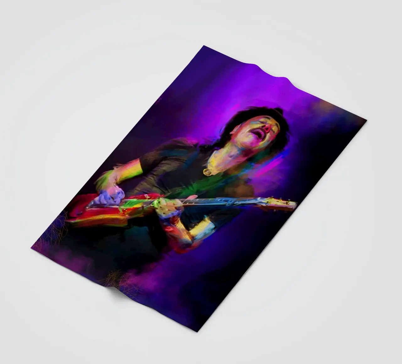 Carlos Santana abstract colorful pop art coperta in pile da Hantamrata