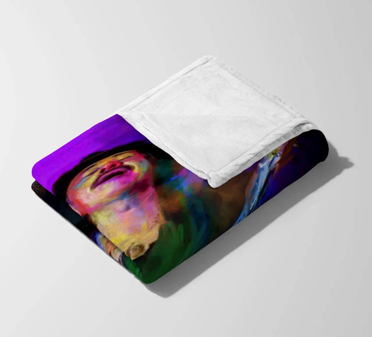 Carlos Santana abstract colorful pop art coperta in pile da Hantamrata