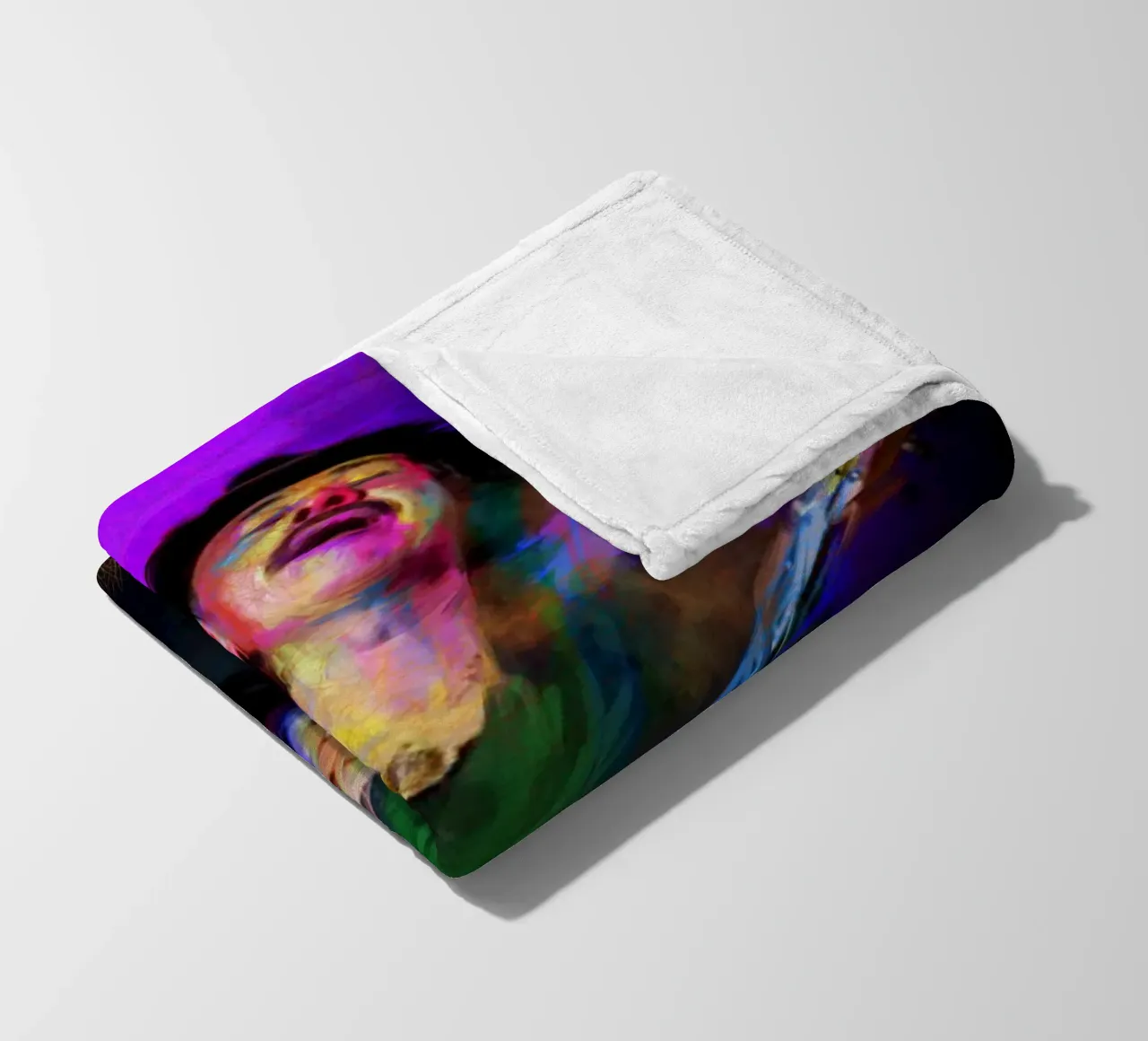 Carlos Santana abstract colorful pop art coperta in pile da Hantamrata