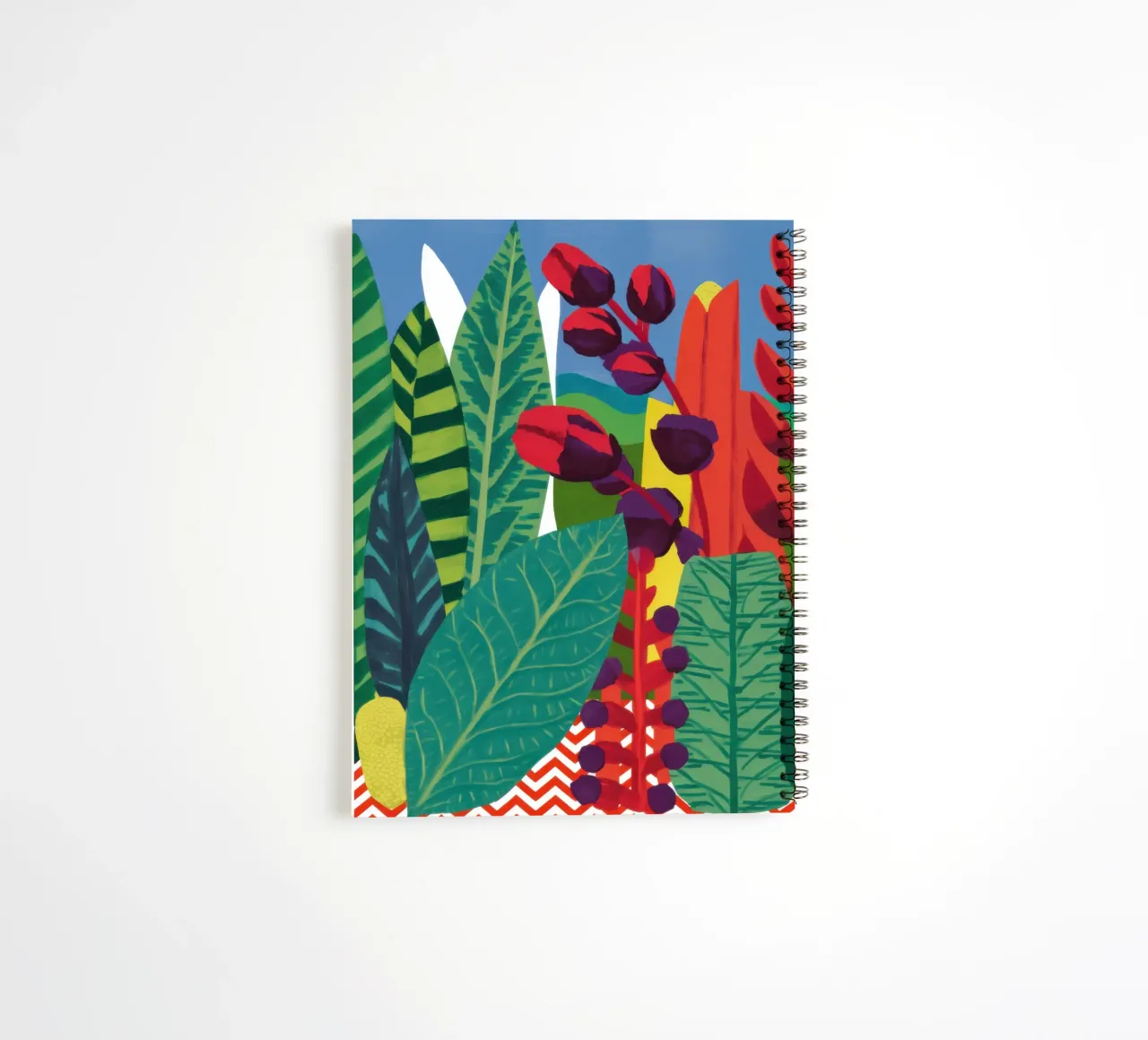 Chevron Leaf Jungle spiral notebook by Sentinel Glow