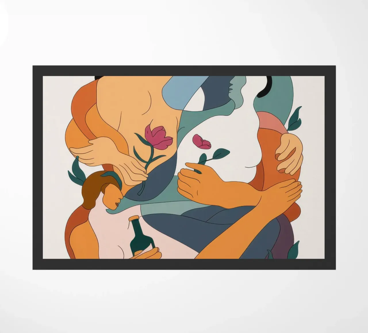 L'ultimo abbraccio felino zerbino da Mossy Pigment