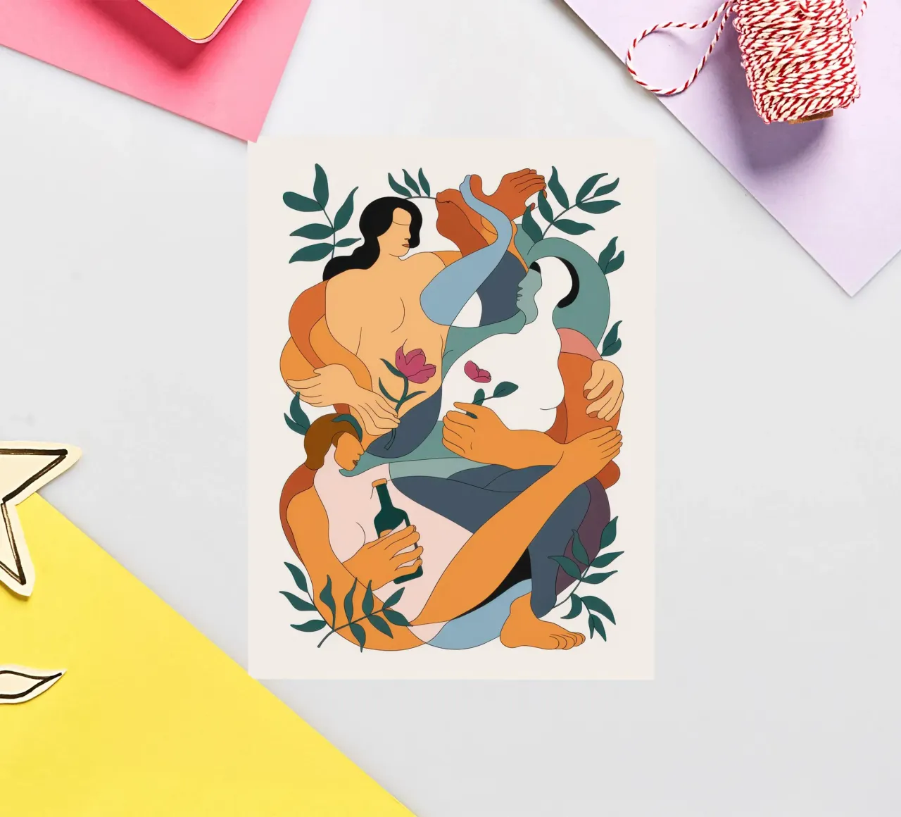 Ultimate Feline Embrace sticker by Mossy Pigment
