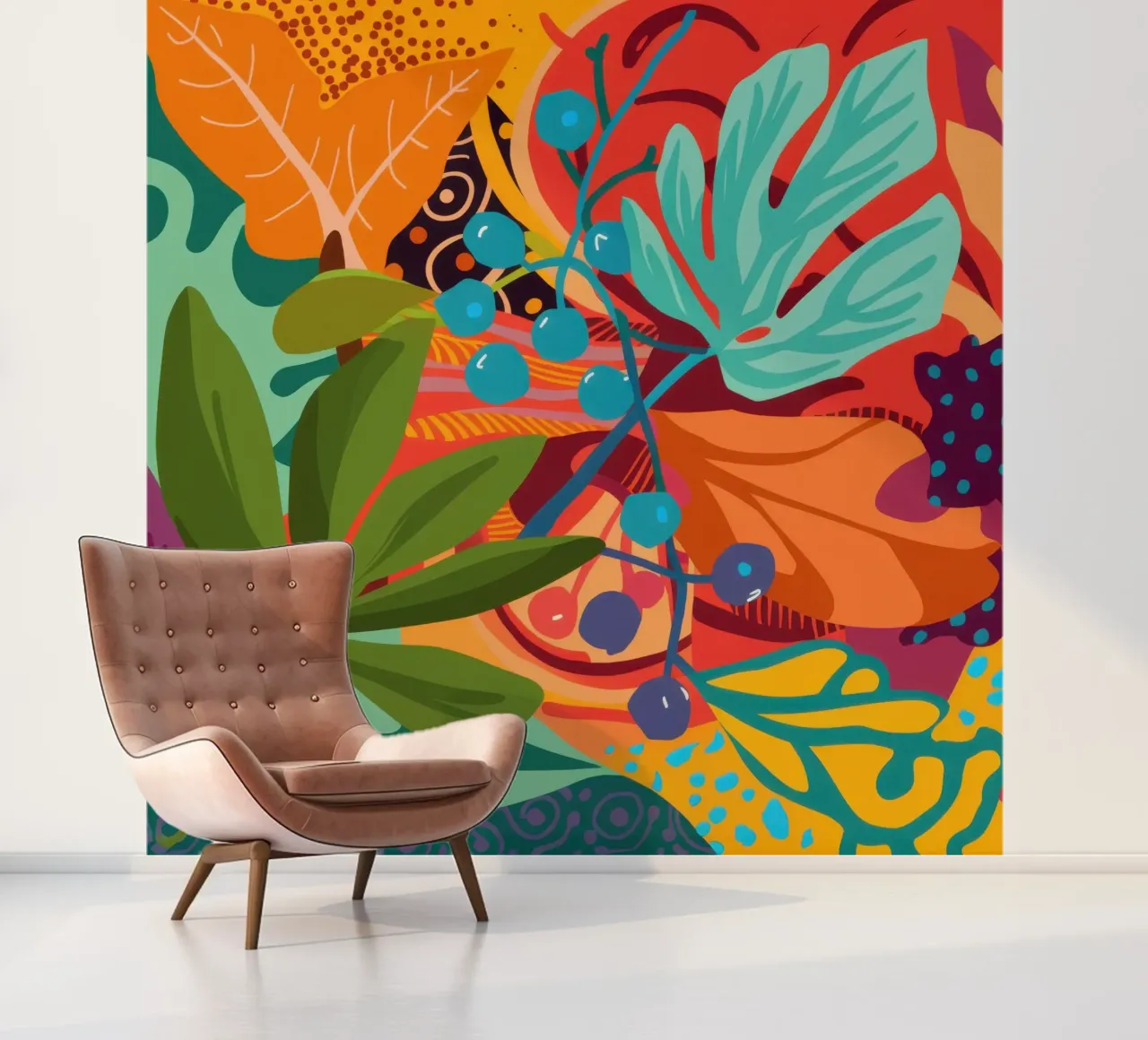Tangerine Teal Tangle photo wallpaper by Arcane Lines