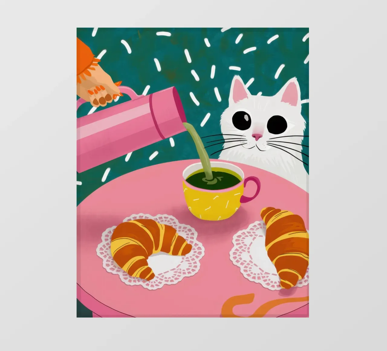 Colazione rosa parigina telo in pvc da Hollow Years