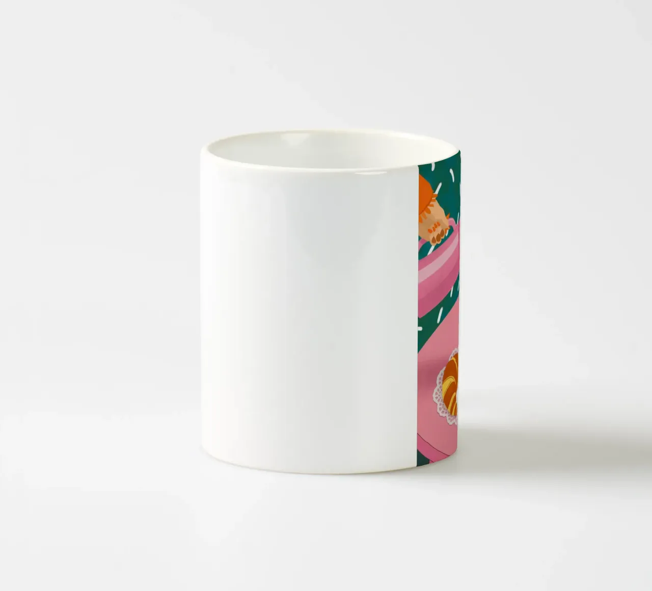 Rosa Pariser Frühstück Keramik Tasse von Hollow Years