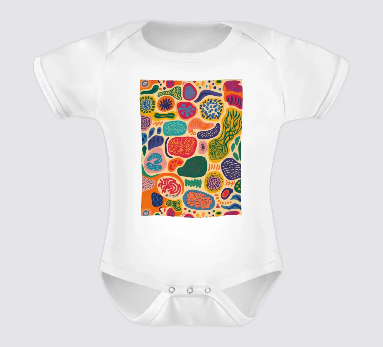 Colorful Pebble Pattern short-sleeve baby romper by Sentinel Glow