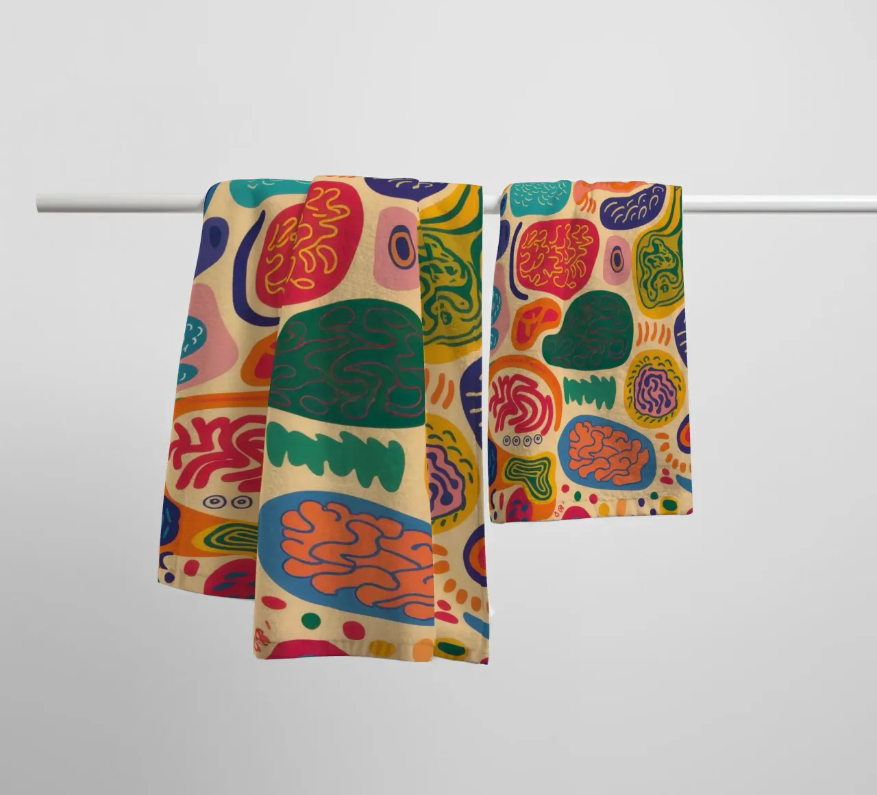 Colorful Pebble Pattern towel by Sentinel Glow