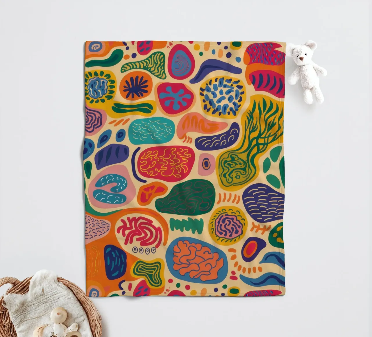 Colorful Pebble Pattern fleece blanket by Sentinel Glow