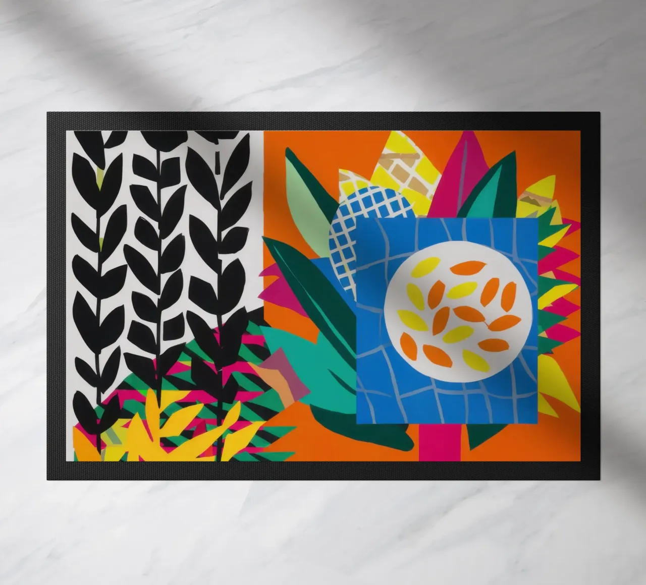 Bicolor Pattern Diptych doormat by Arcane Lines