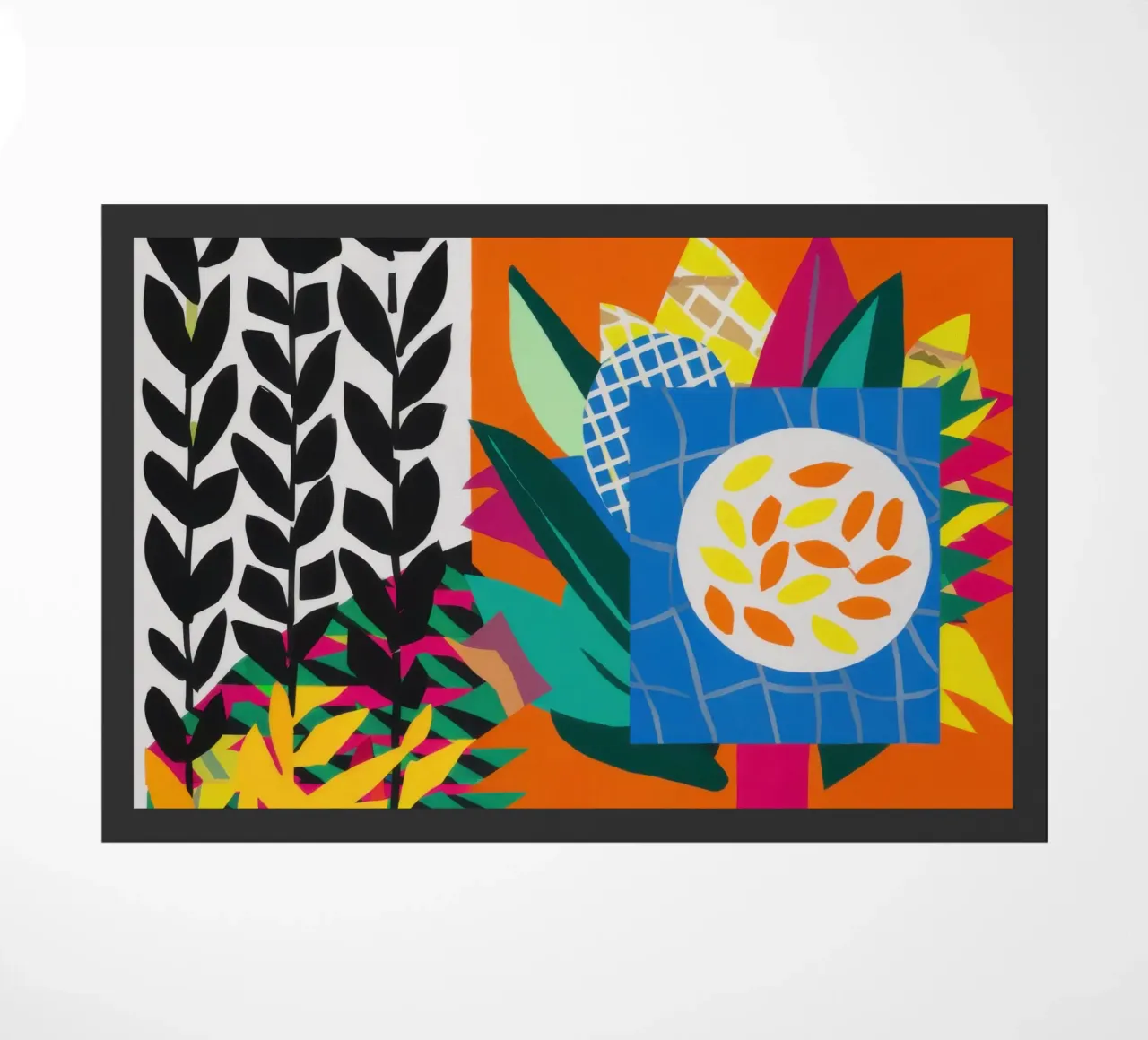 Bicolor Pattern Diptych doormat by Arcane Lines