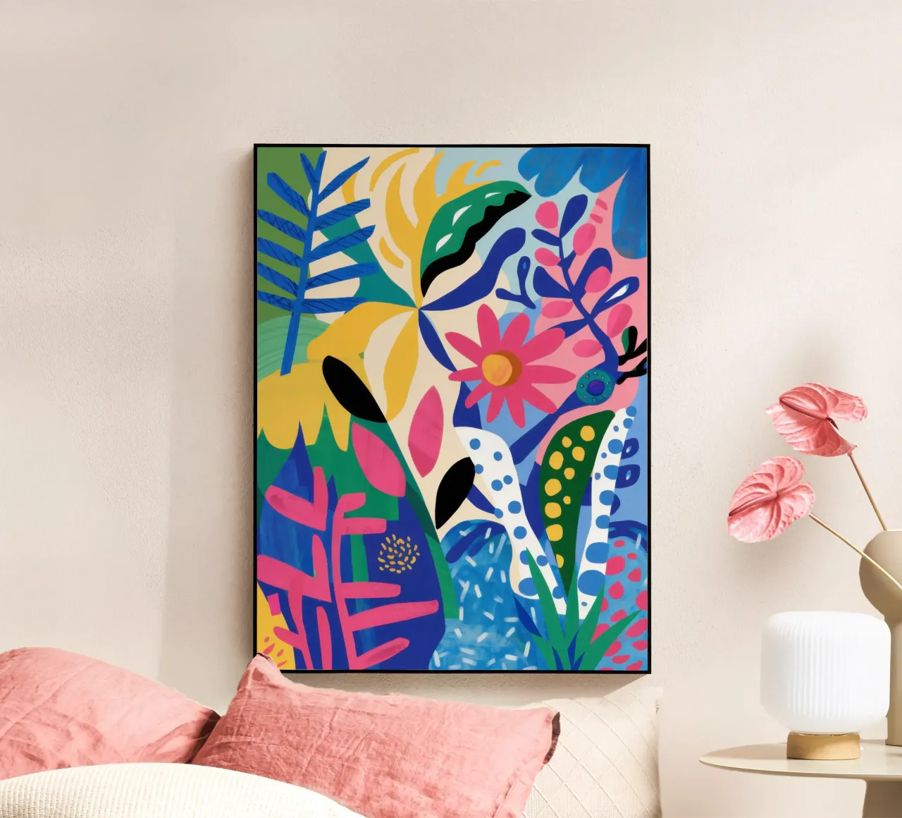 Abstracte bloemen energie acryl van Sentinel Glow