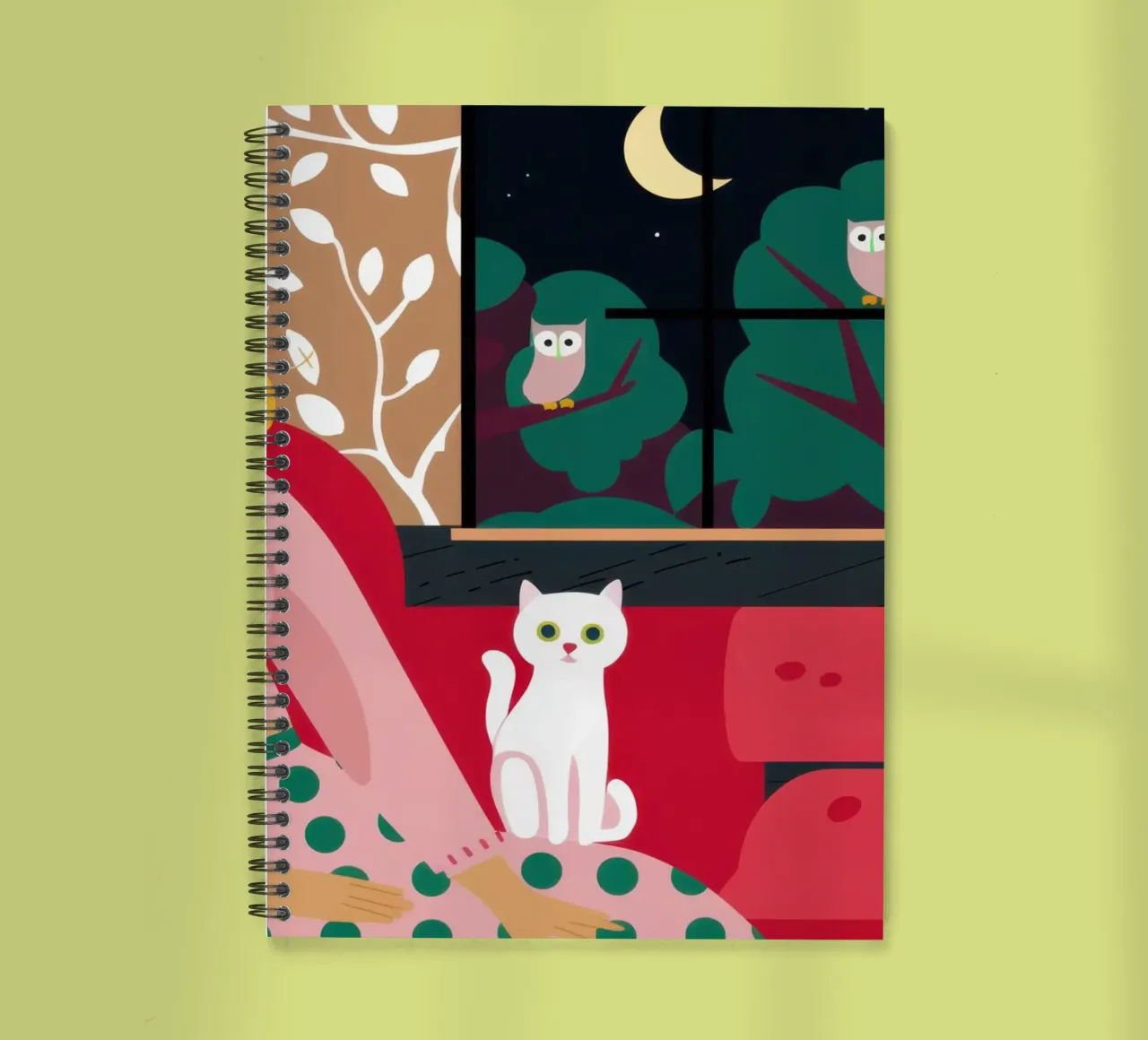 Nocturnal Sofa Contemplation spiral notebook by Hollow Years