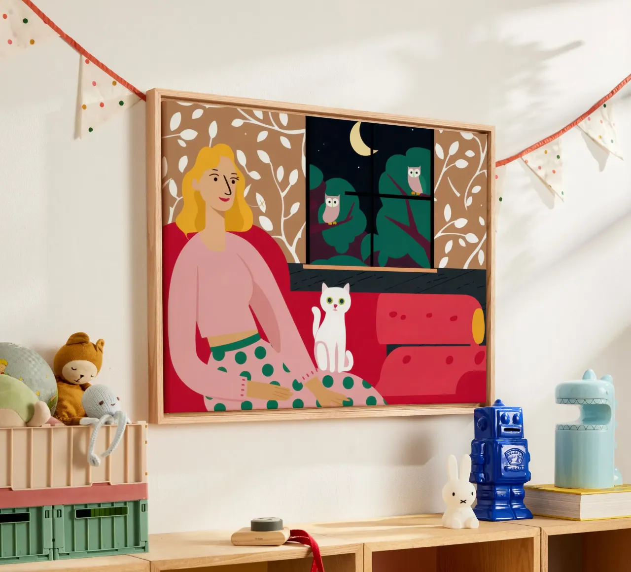 Nocturnal Sofa Contemplation canvas by Hollow Years