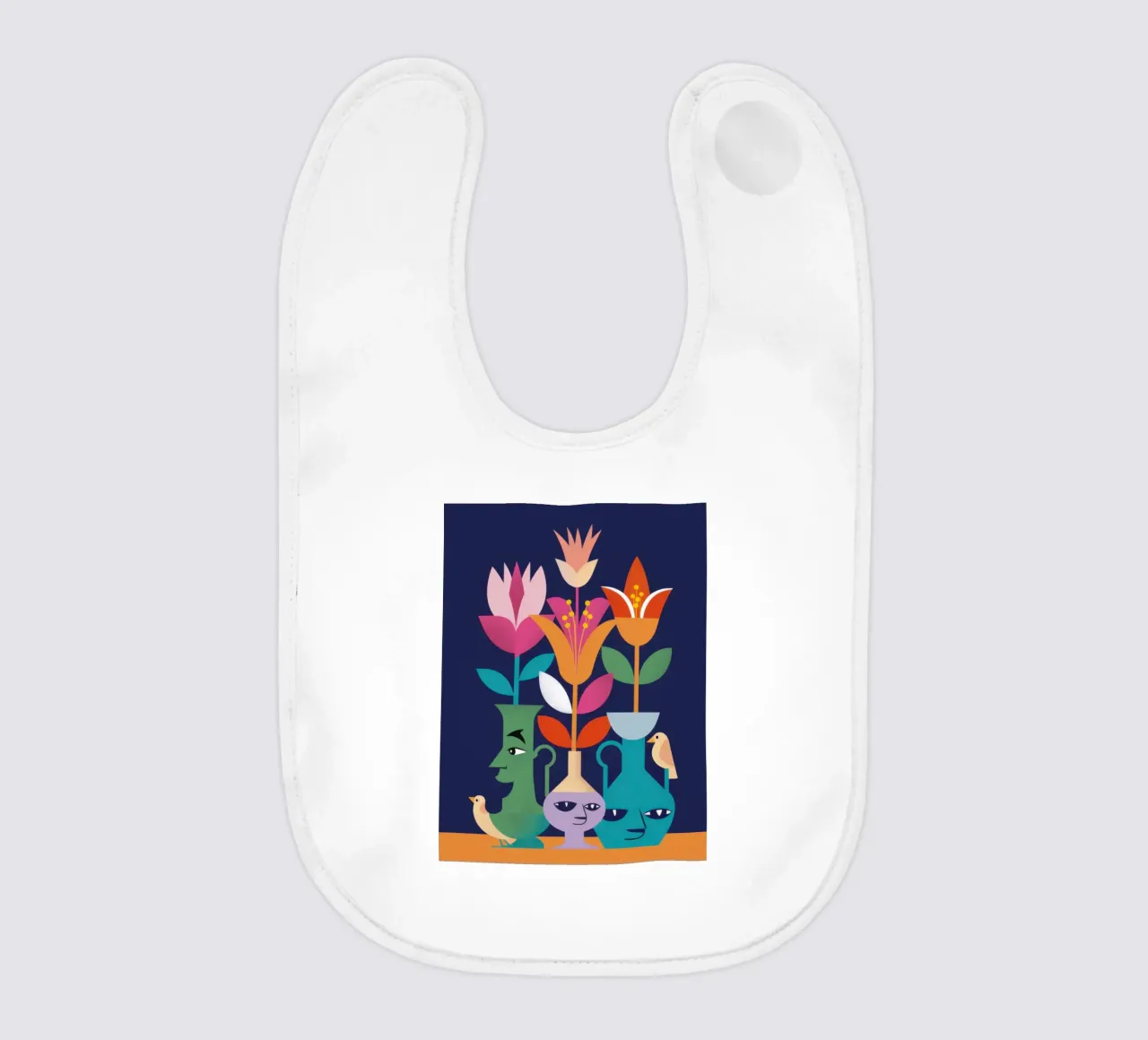 Folklore Tulip Gathering baby bib by Mossy Pigment
