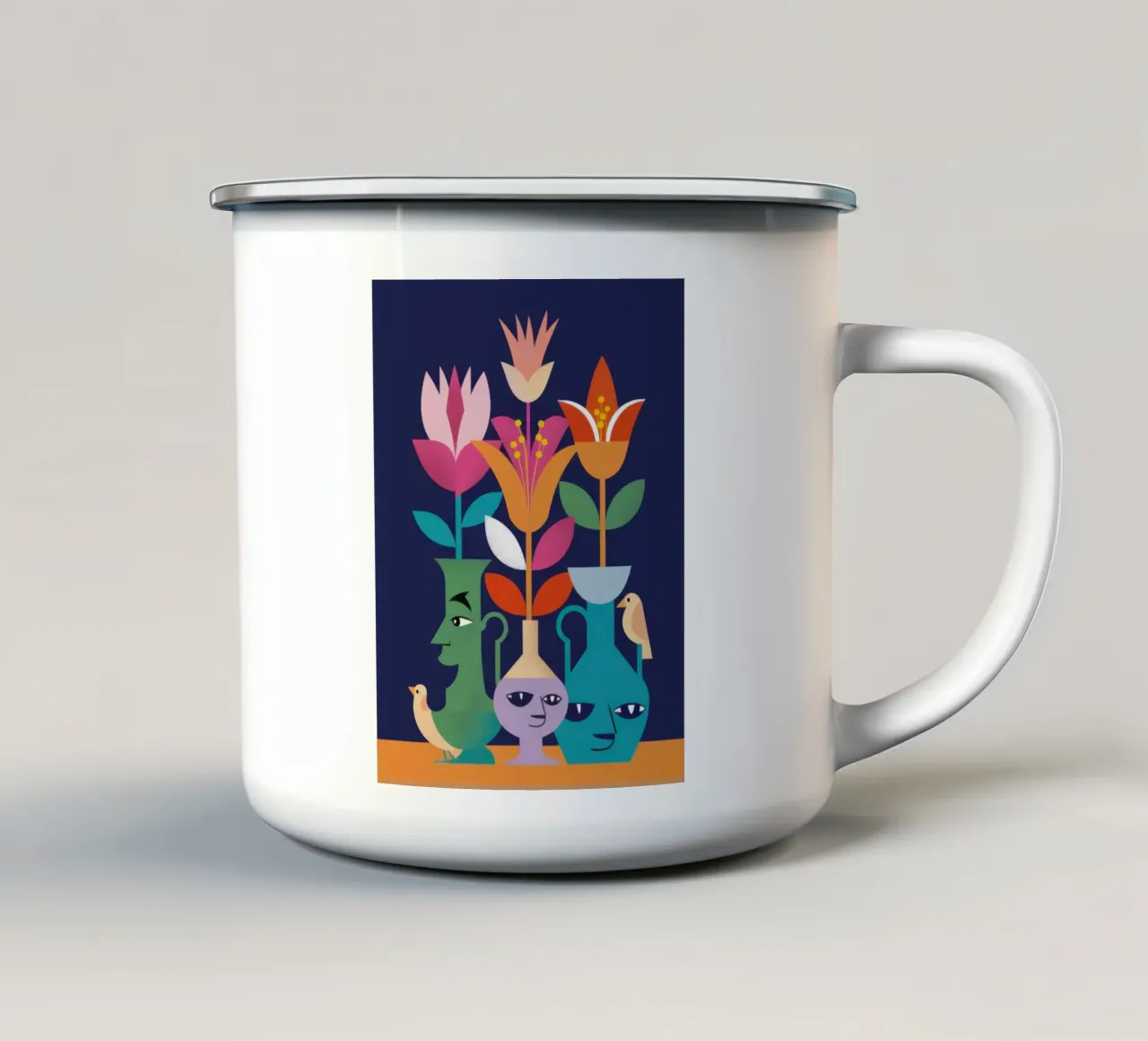 Raccolta folkloristica di tulipani tazza in smalto da Mossy Pigment