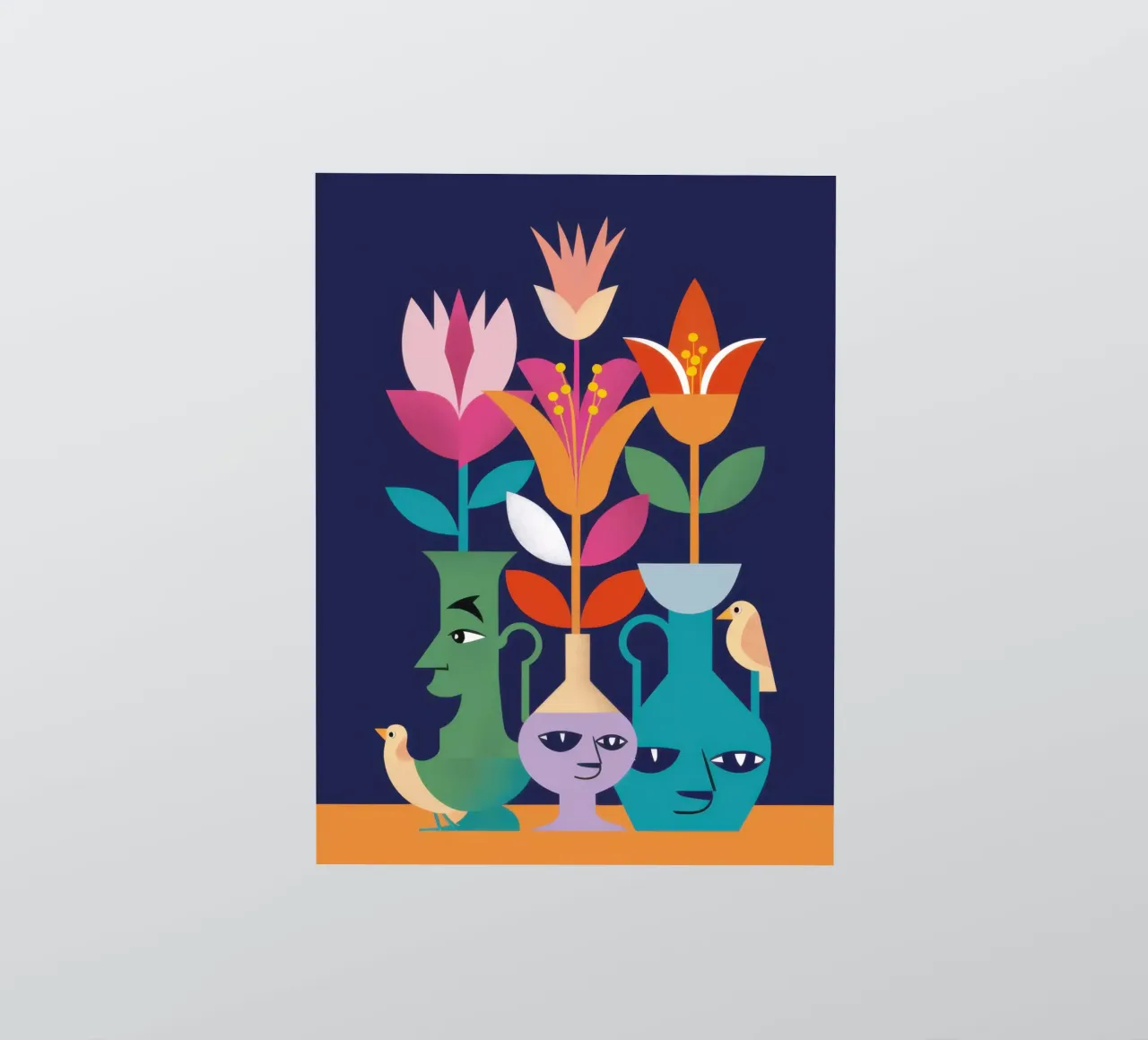 Folklore Tulip Gathering sticker by Mossy Pigment