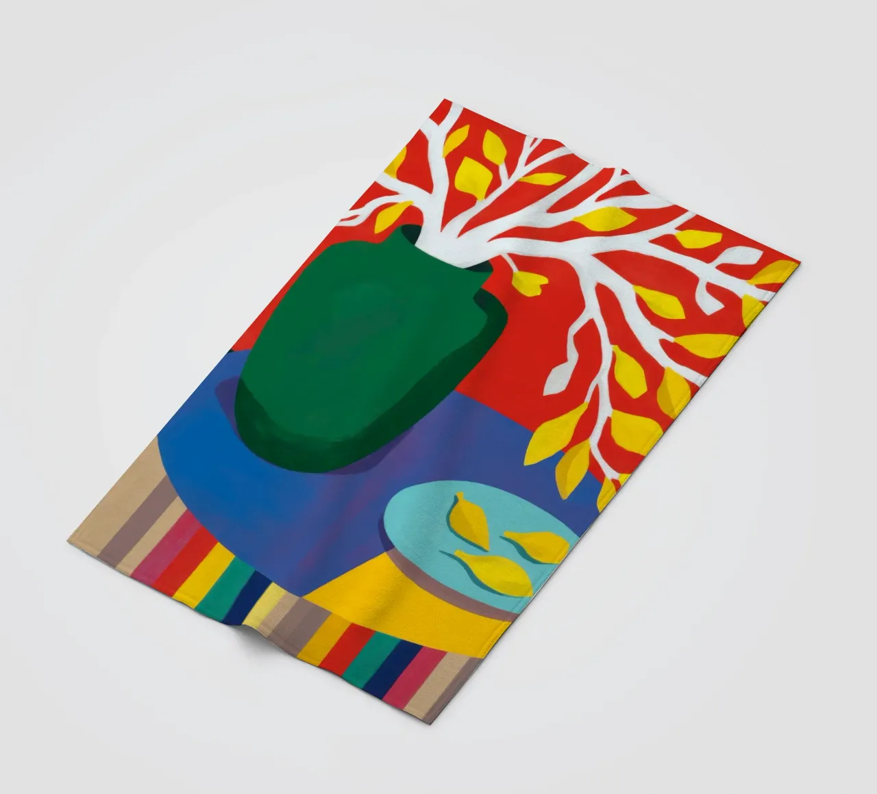 Chromatic Lemon Stillness fleece blanket by Arcane Lines