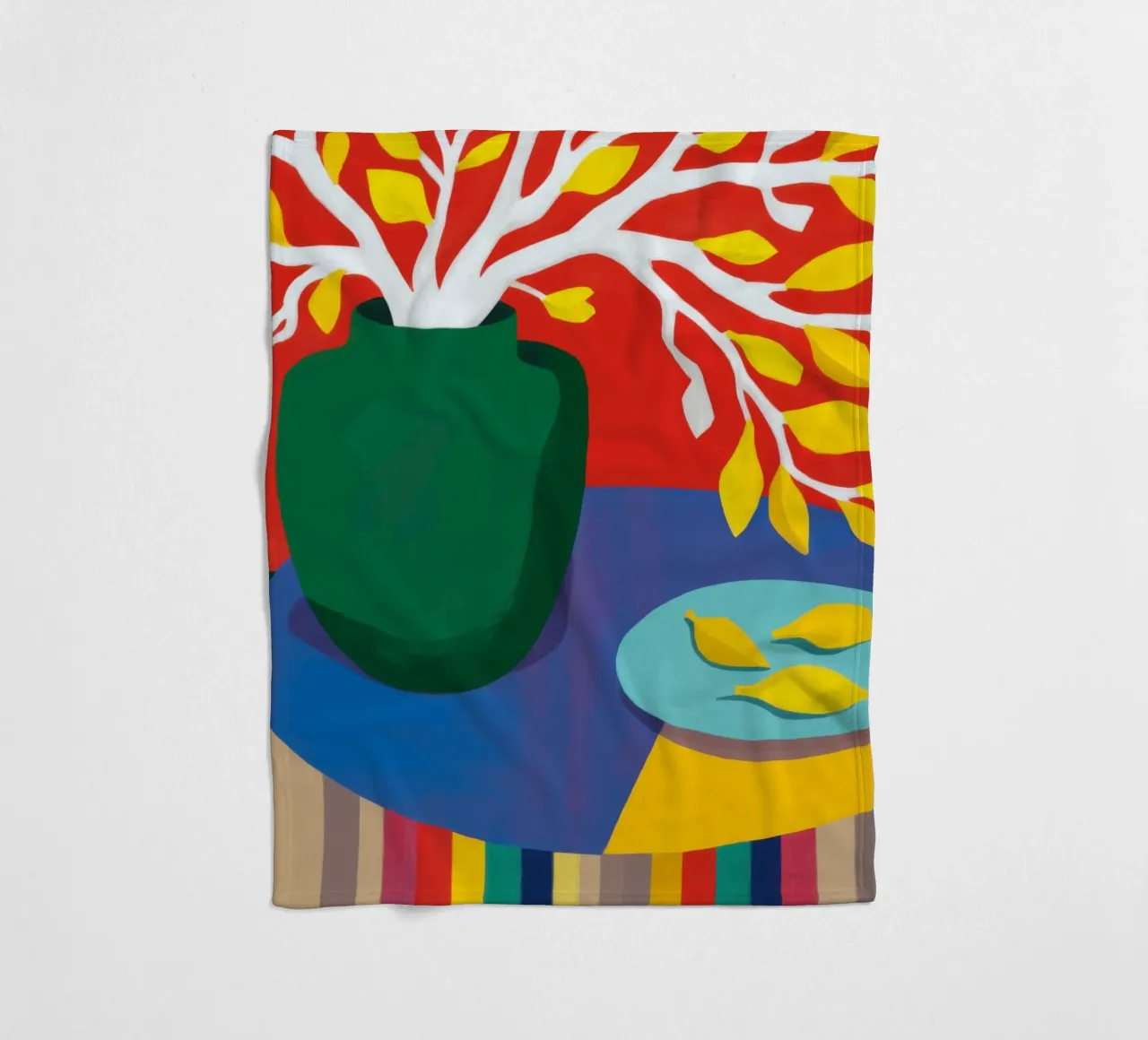 Chromatic Lemon Stillness fleece blanket by Arcane Lines