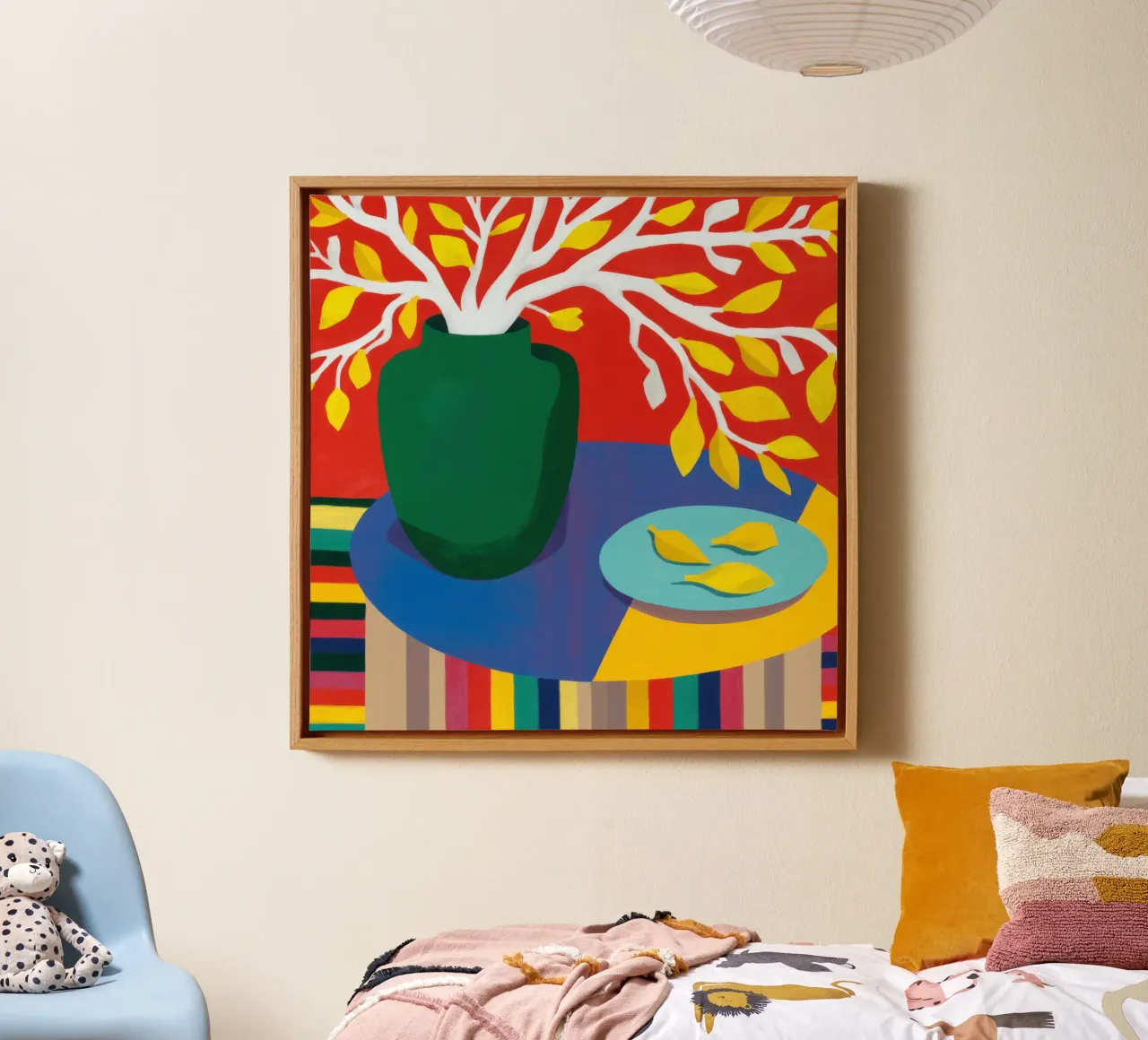 Chromatic Lemon Stillness canvas by Arcane Lines