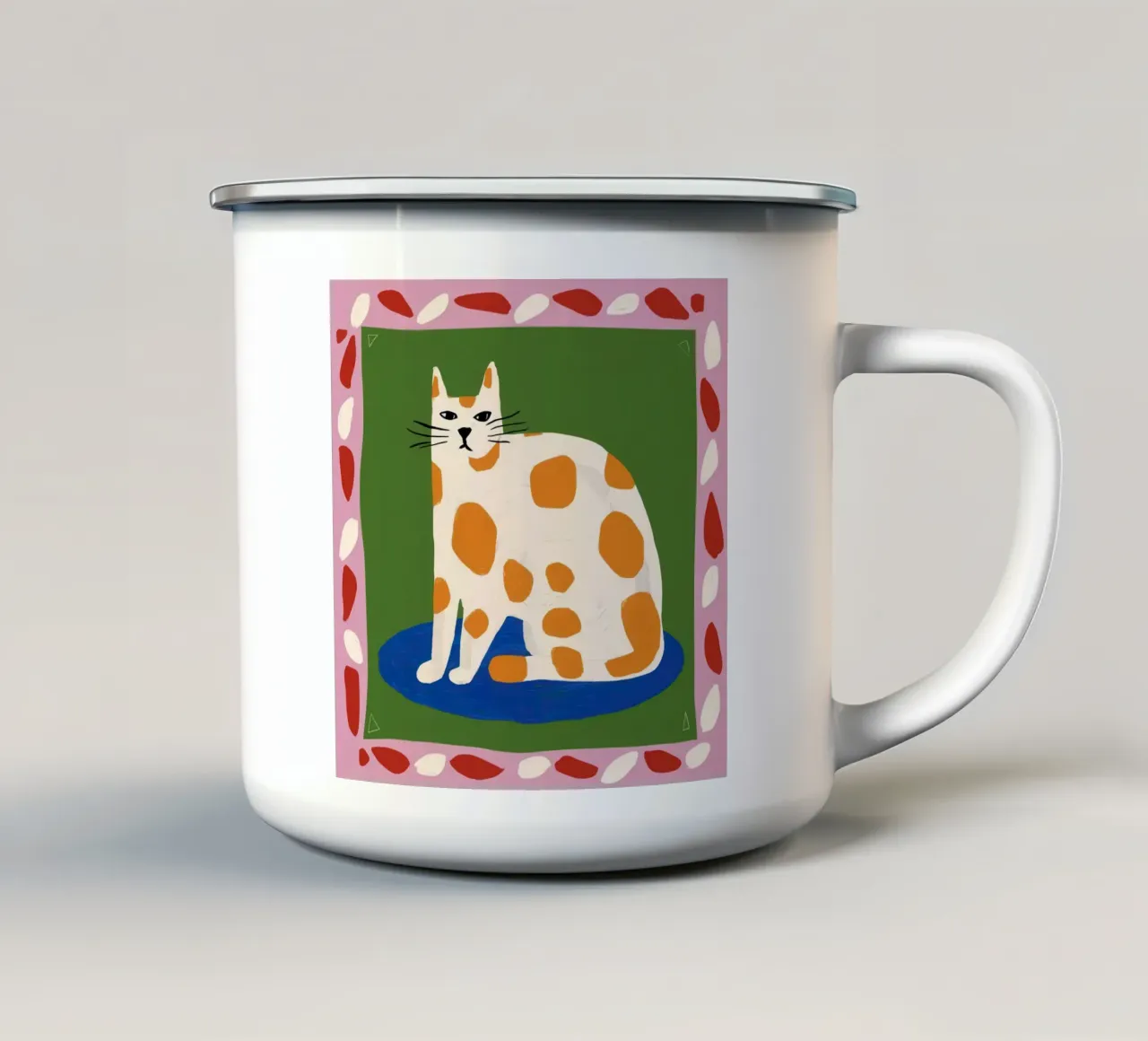 Ingelijste Ocelot Weelde emaille mok van Mossy Pigment