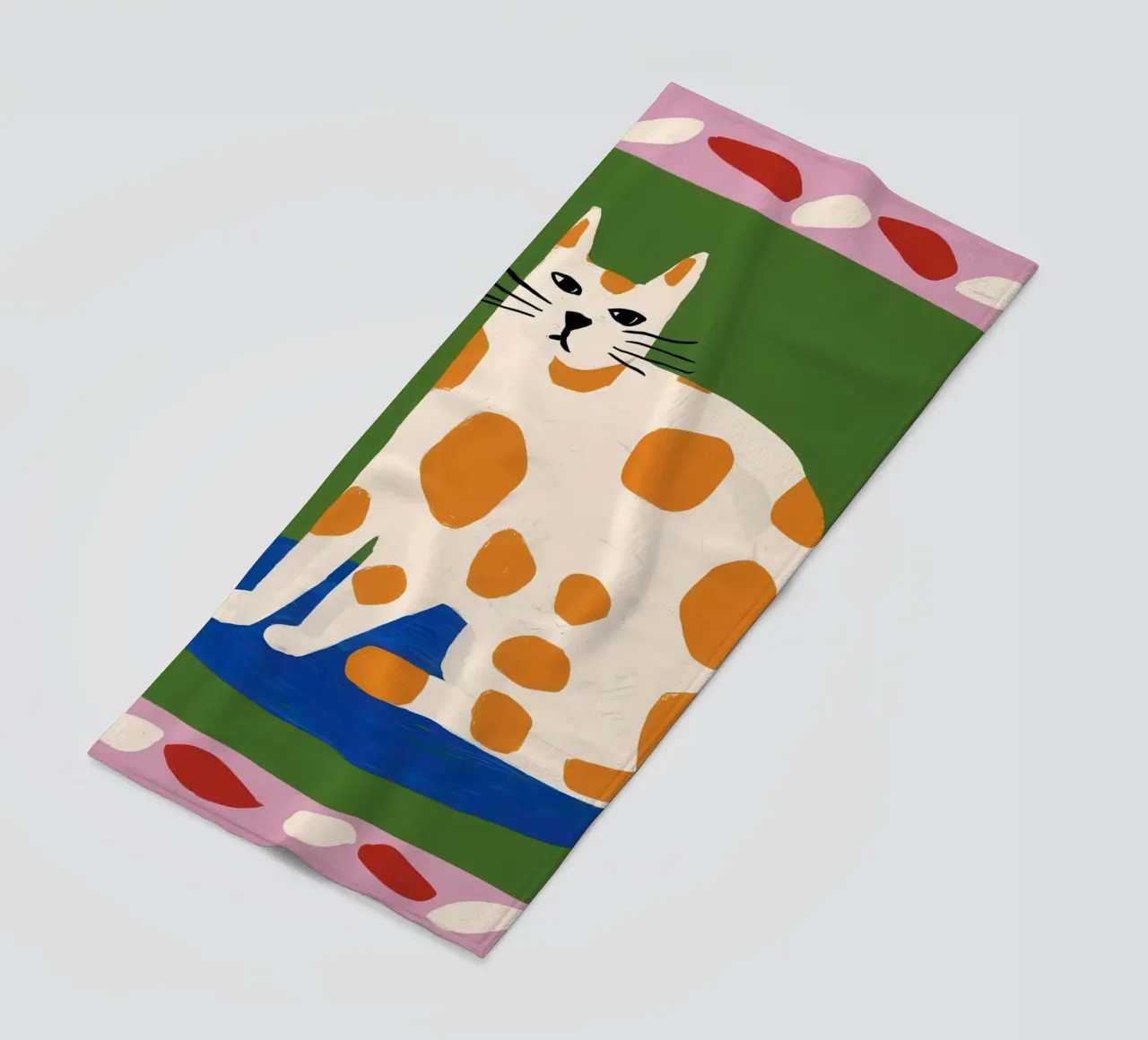 Framed Ocelot Opulence beach towel by Mossy Pigment