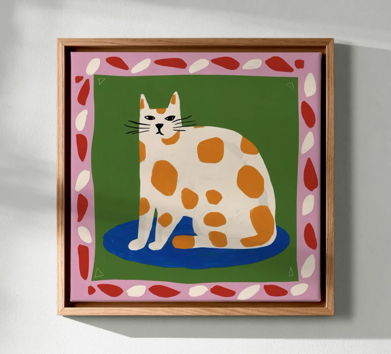 Ingelijste Ocelot Weelde canvas met Baklijst van Mossy Pigment