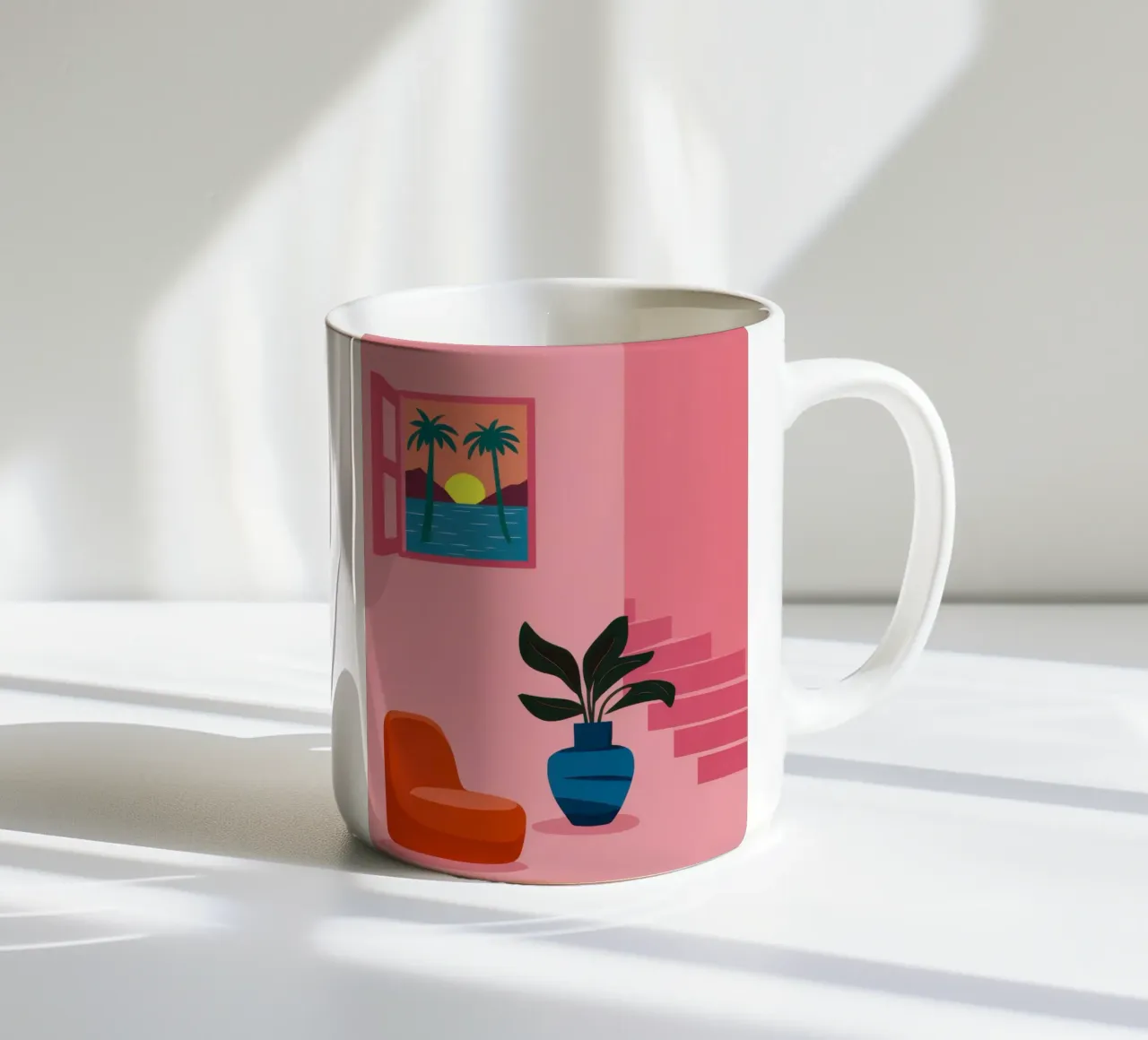 Rosa, camera del tramonto colorata tazza in ceramica da Mossy Pigment