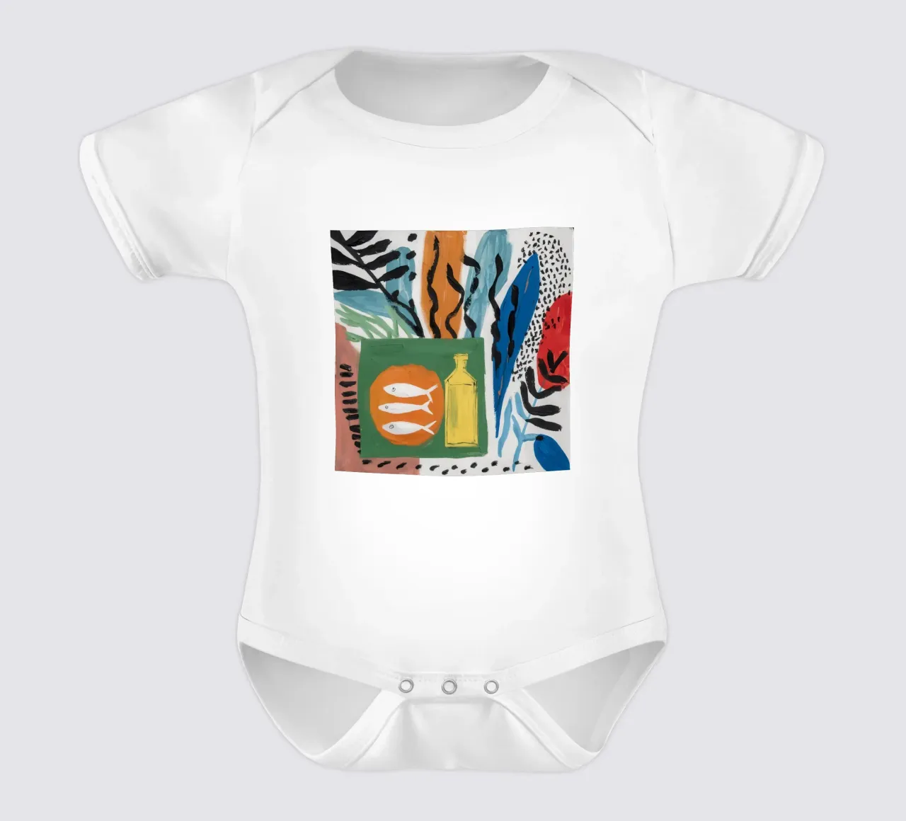 Trio Fisch Tableau Kurzarm Babybody von Arcane Lines