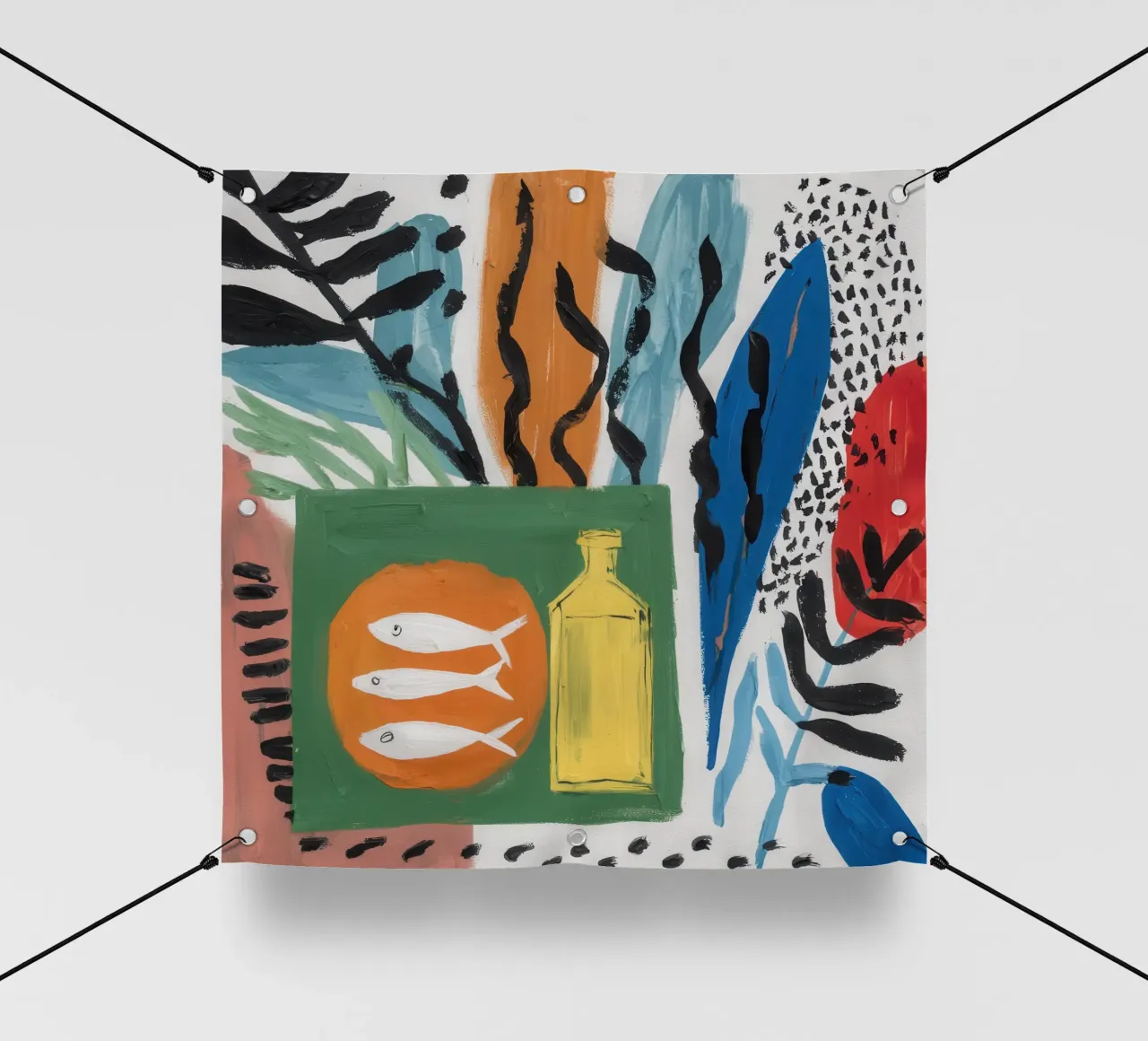 Tableau di pesce Trio telo in pvc da Arcane Lines