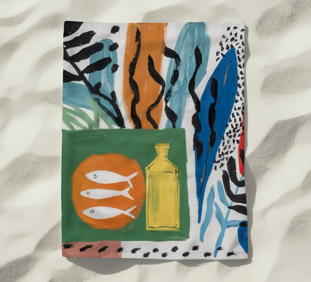 Tableau di pesce Trio telo mare da Arcane Lines