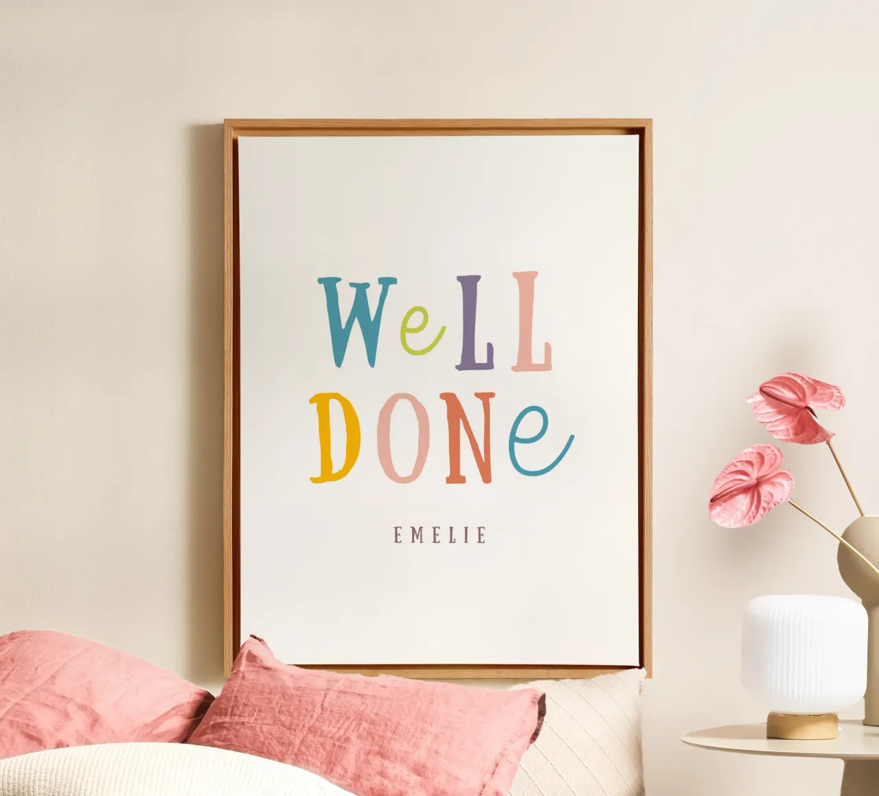 Well done tela con Cornice a cassetta da Kartenliebe