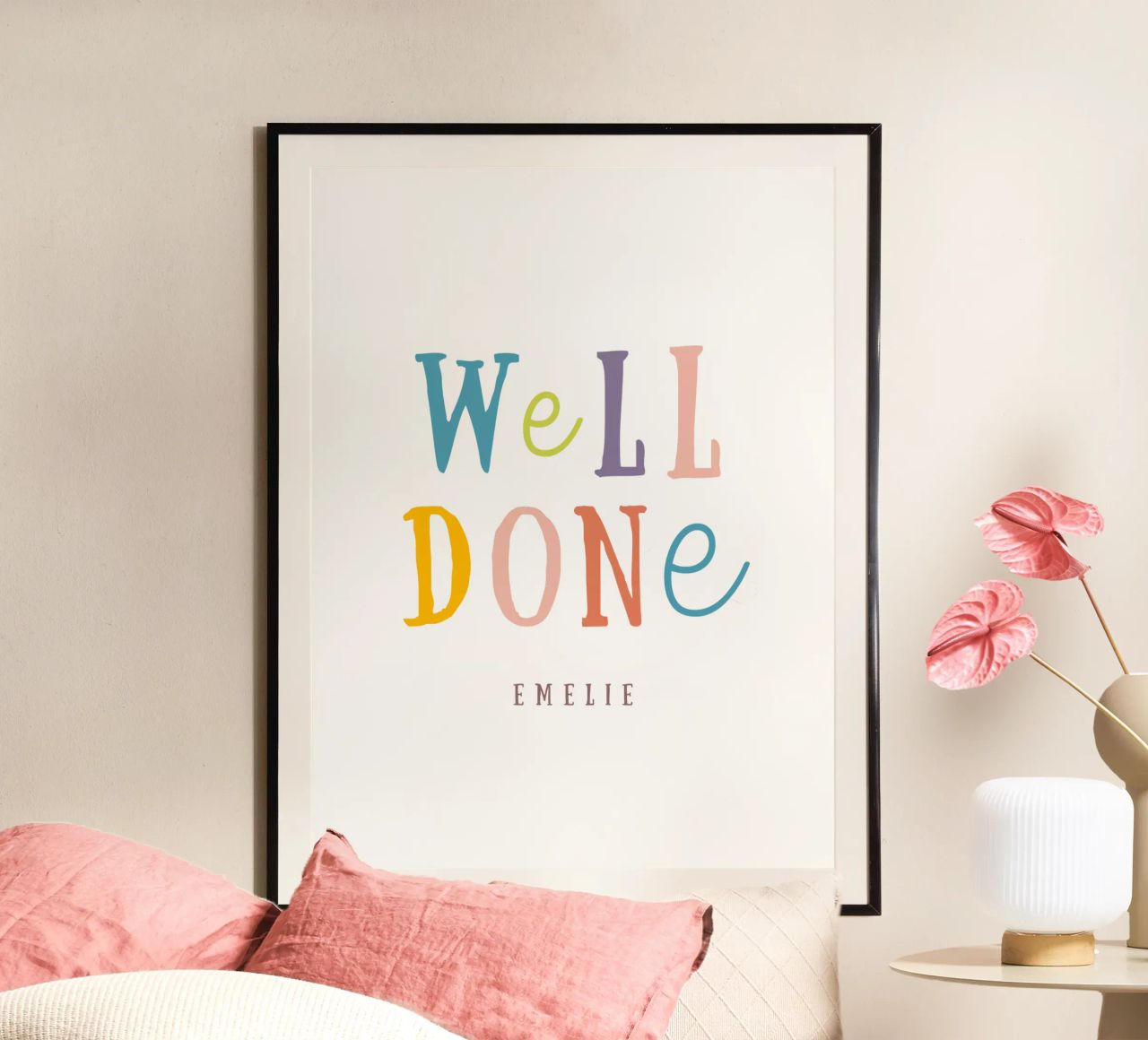 Well done poster avec cadre en plastique de Kartenliebe