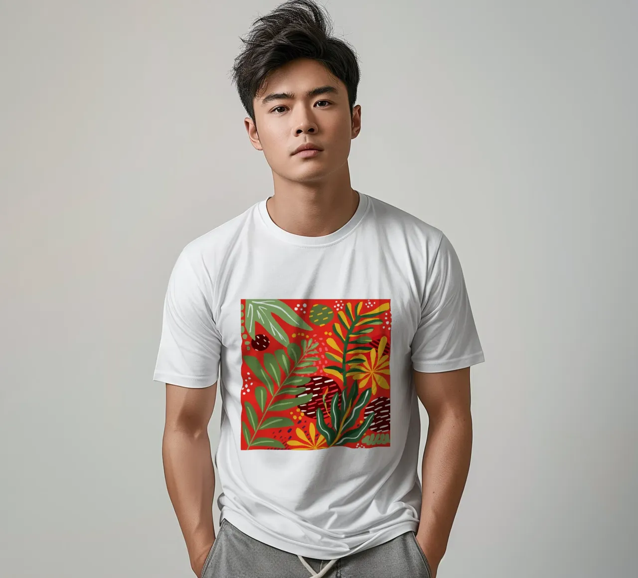 Crimson Graphic Garden t-shirt by Arcane Lines