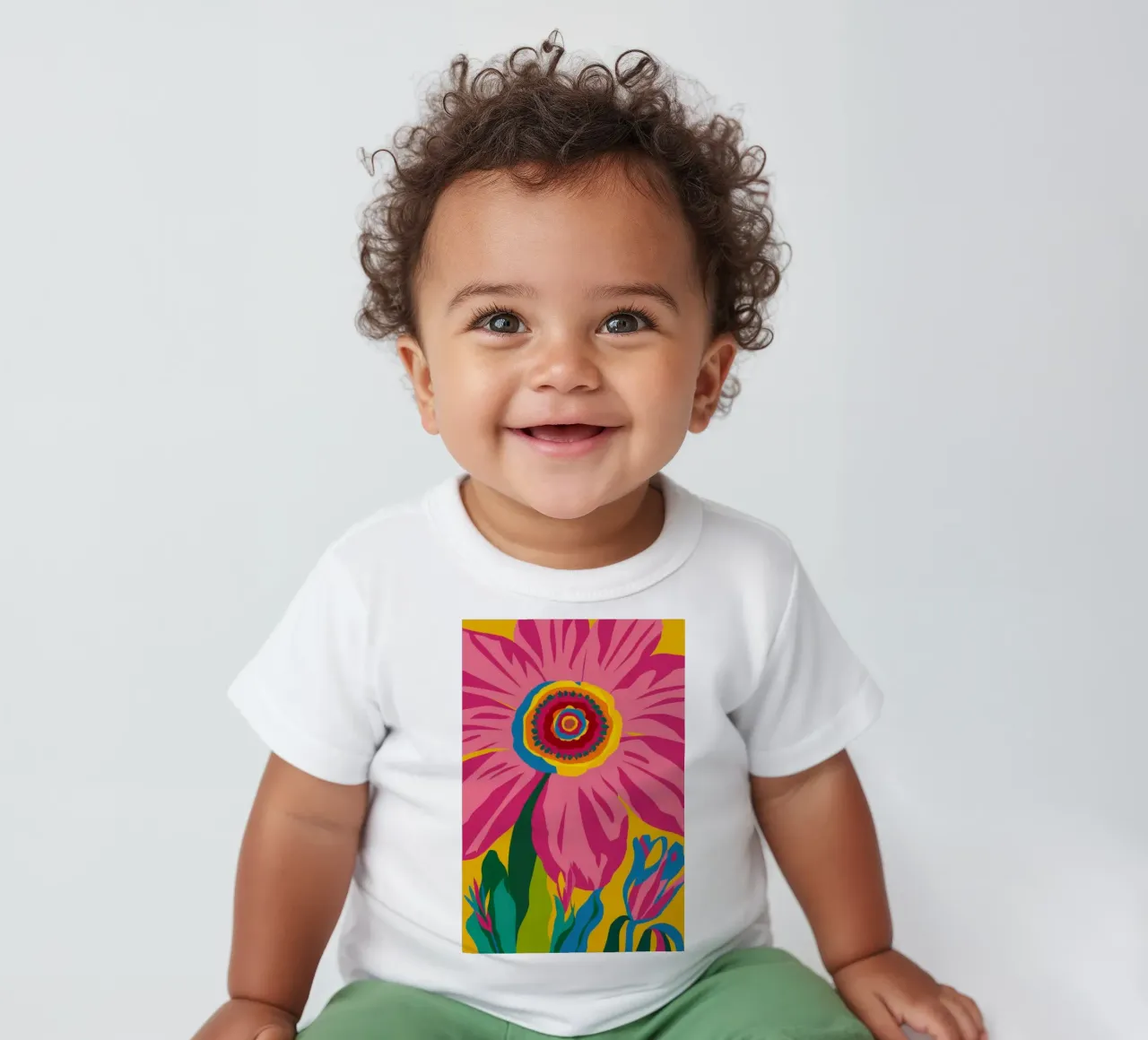 Fuchsia Sunflower Soul baby t-shirt by Arcane Lines