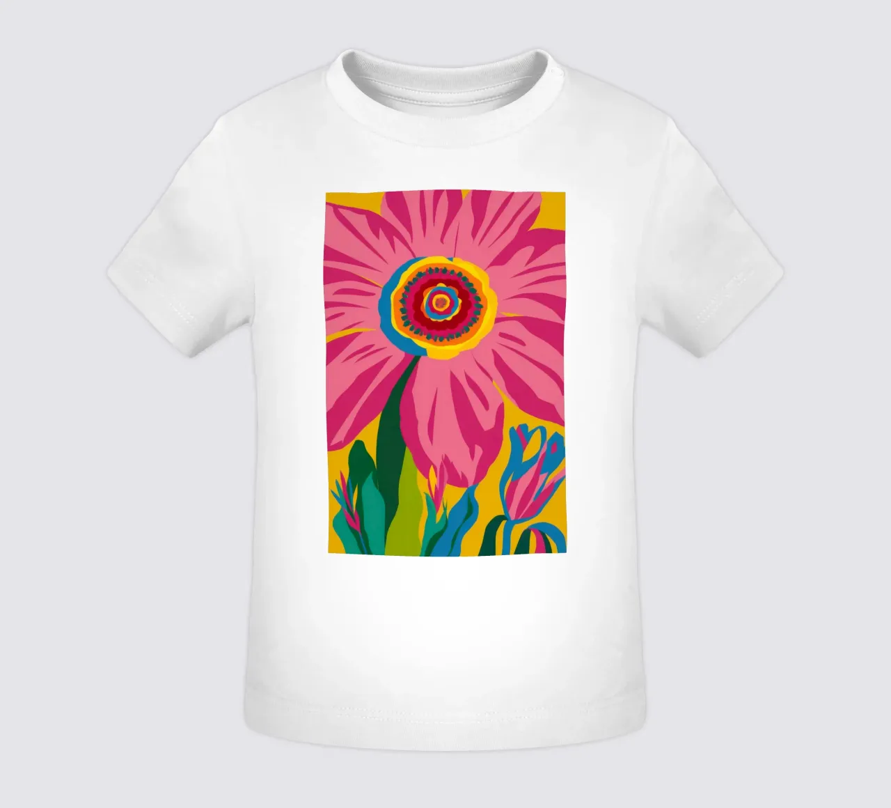 Fuchsia Sunflower Soul baby t-shirt by Arcane Lines