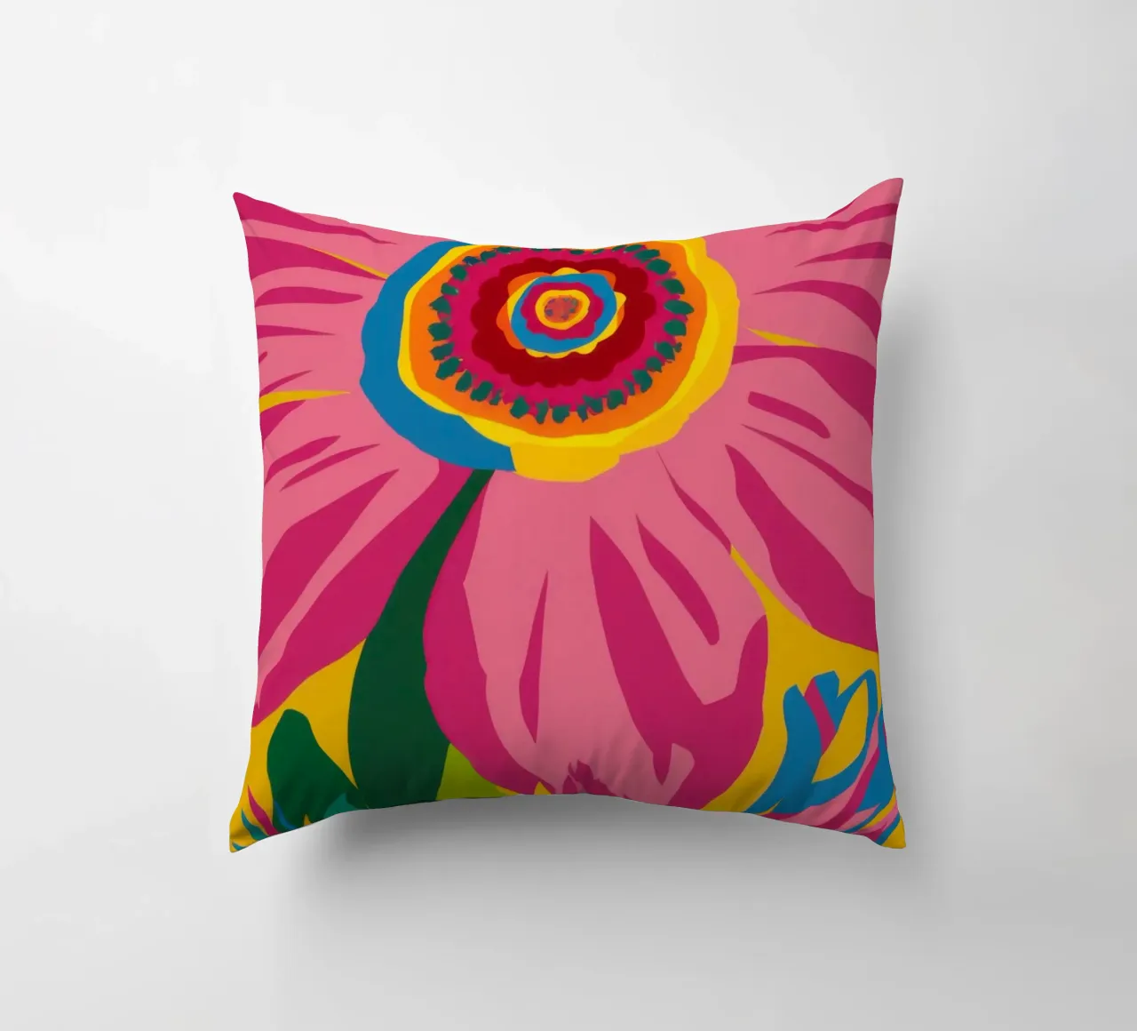 Anima di girasole fucsia cuscino da Arcane Lines
