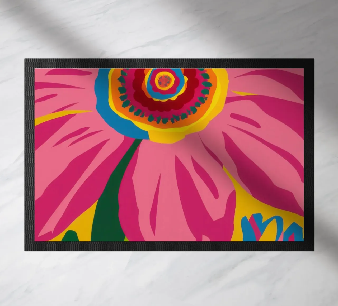 Fuchsia Sunflower Soul doormat by Arcane Lines