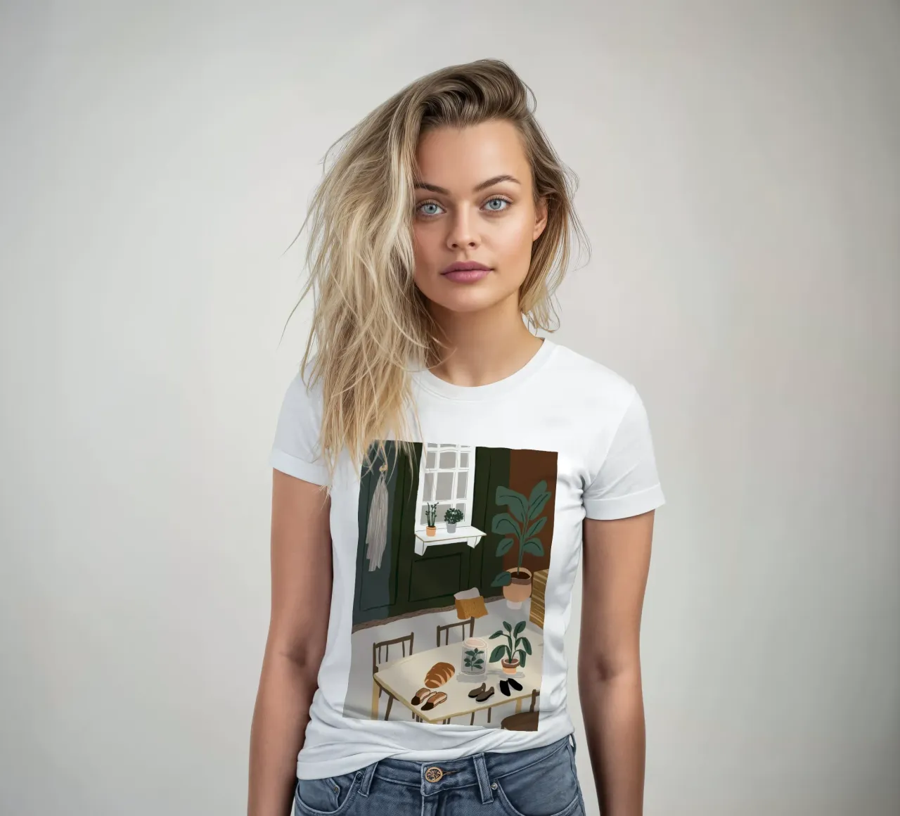 Eettafel Schaduwen dames t-shirt getailleerd van Lune Dreams
