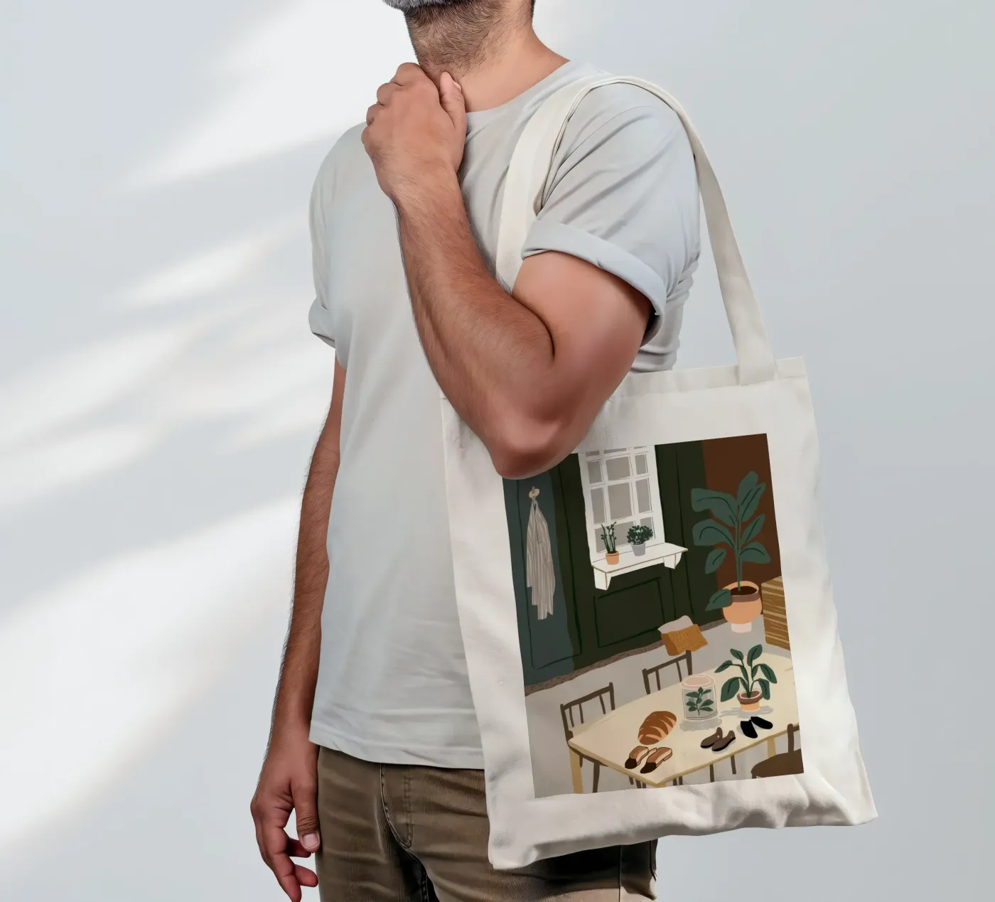 Dining Table Shadows tote bag by Lune Dreams