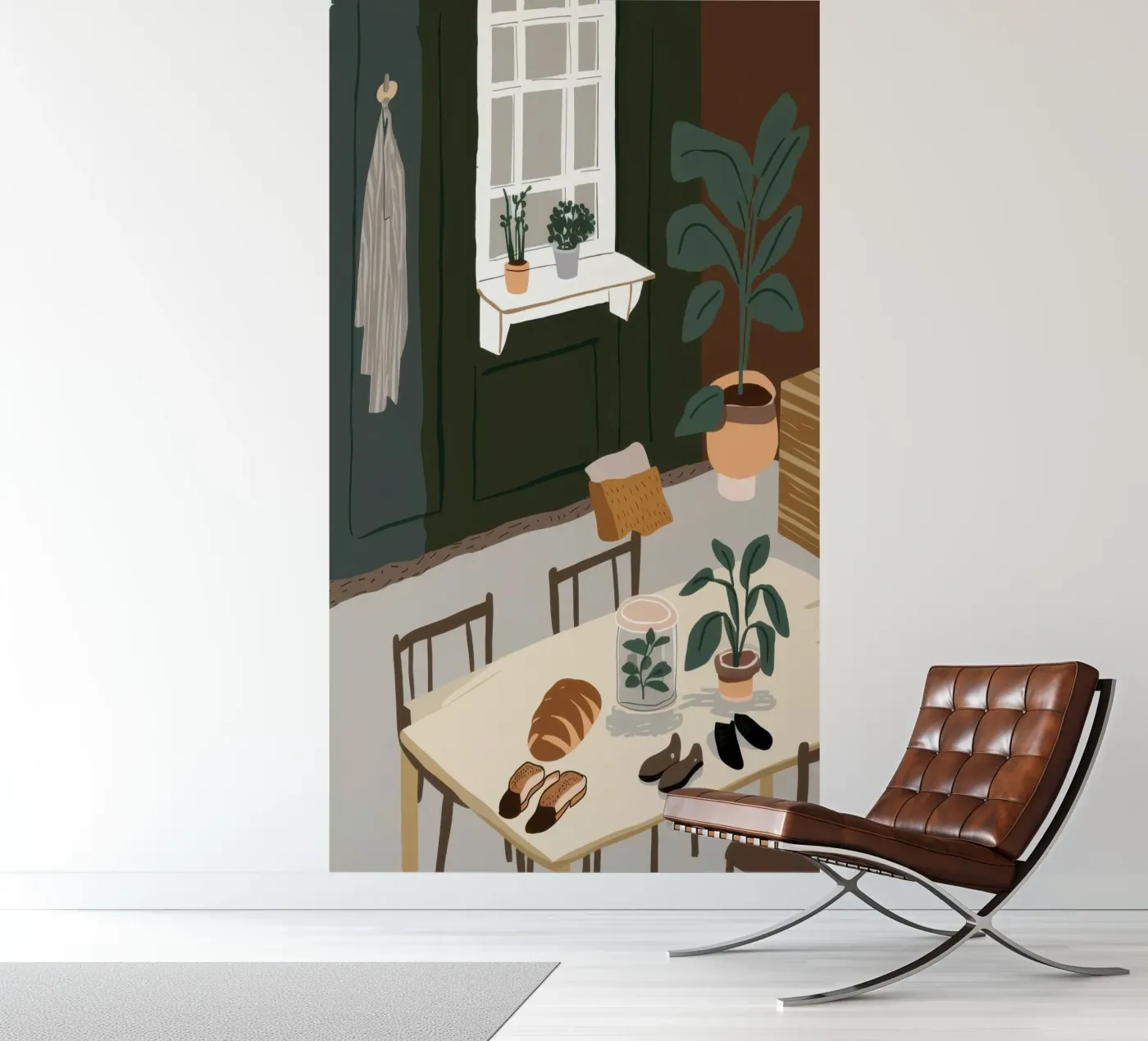 Dining Table Shadows fotobehang van Lune Dreams