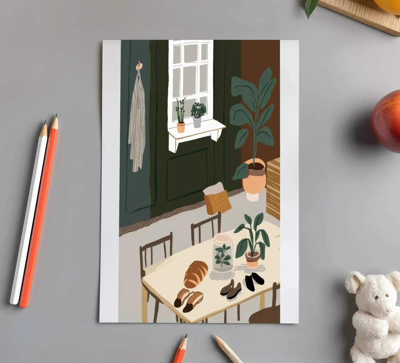 Dining Table Shadows sticker sheet by Lune Dreams