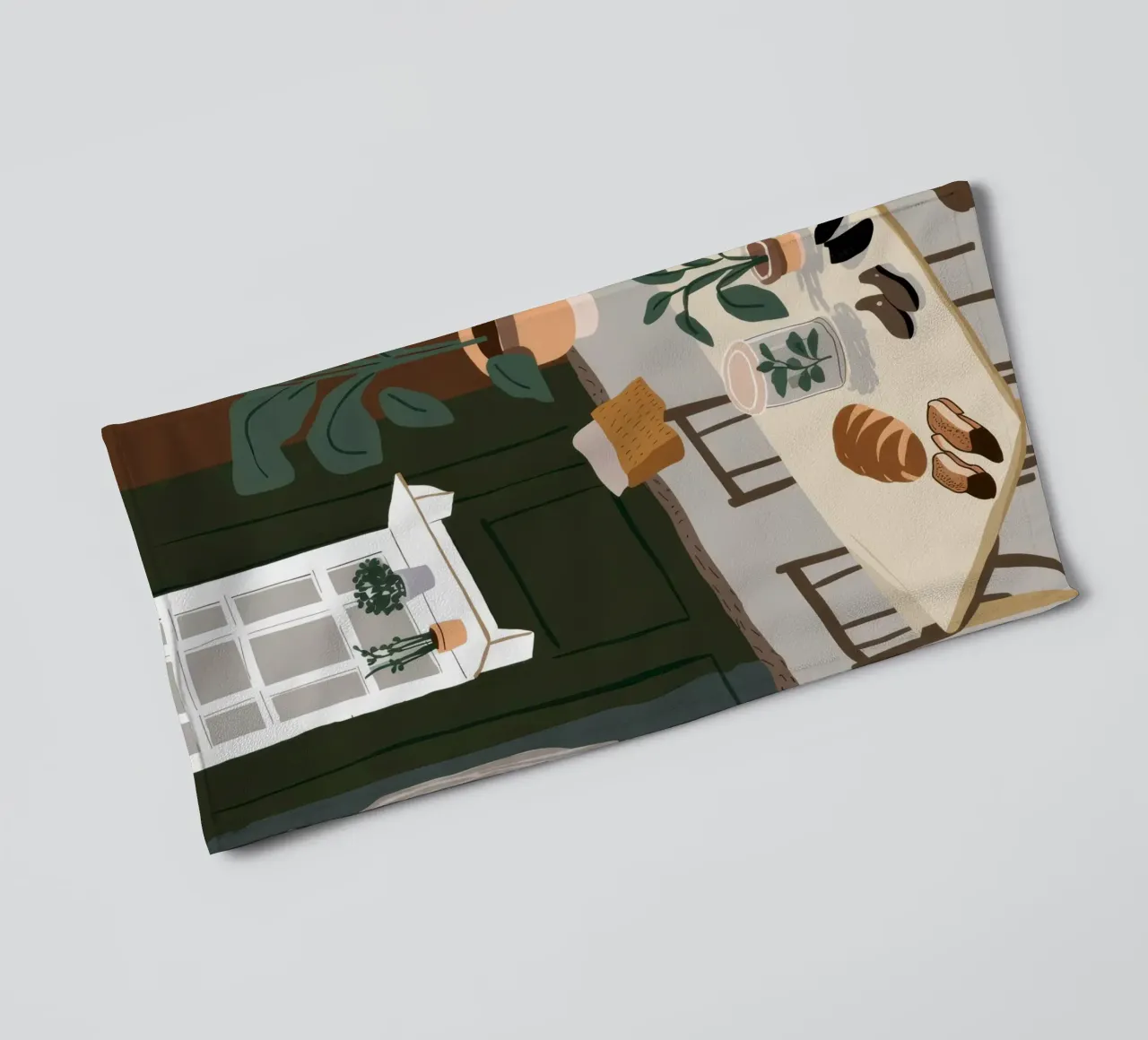 Eettafel Schaduwen badhanddoek van Lune Dreams