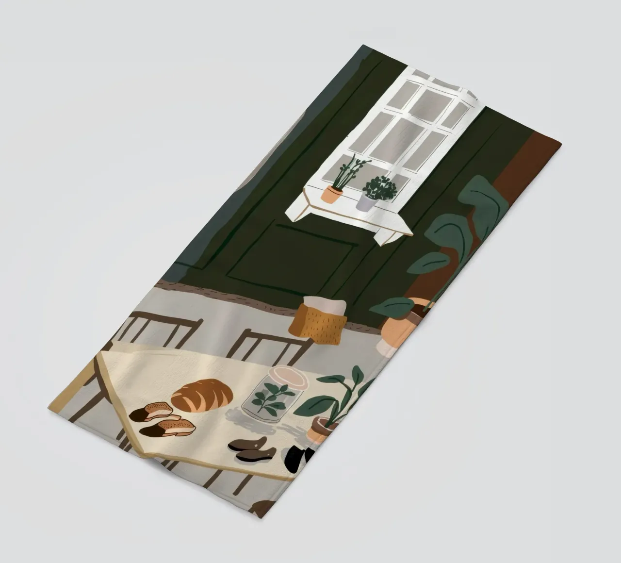 Eettafel Schaduwen strandhanddoek van Lune Dreams